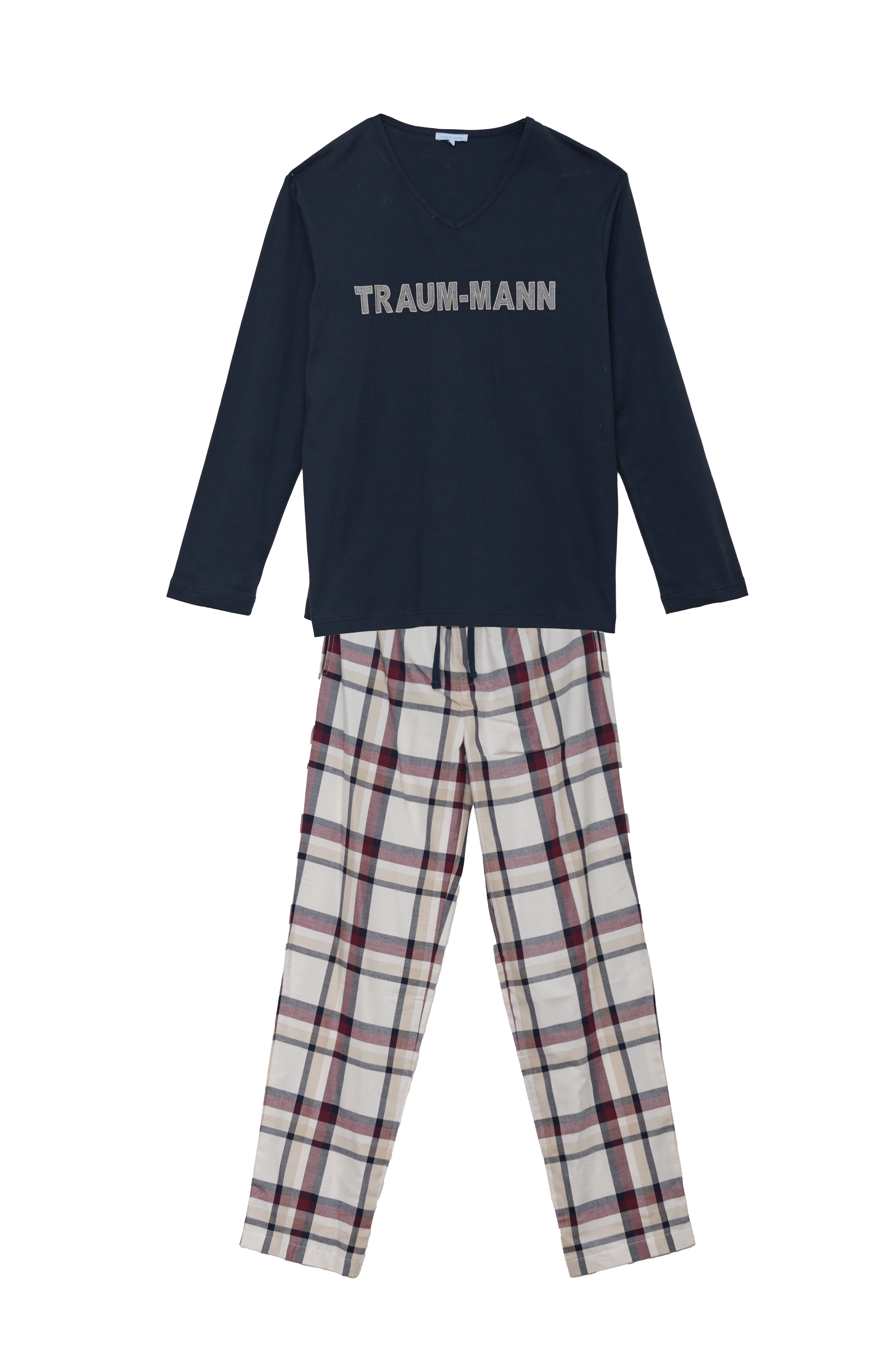 240702_LL10623-Kopie Pyjama Herren "Traum-Mann", dunkelblau/Flanell