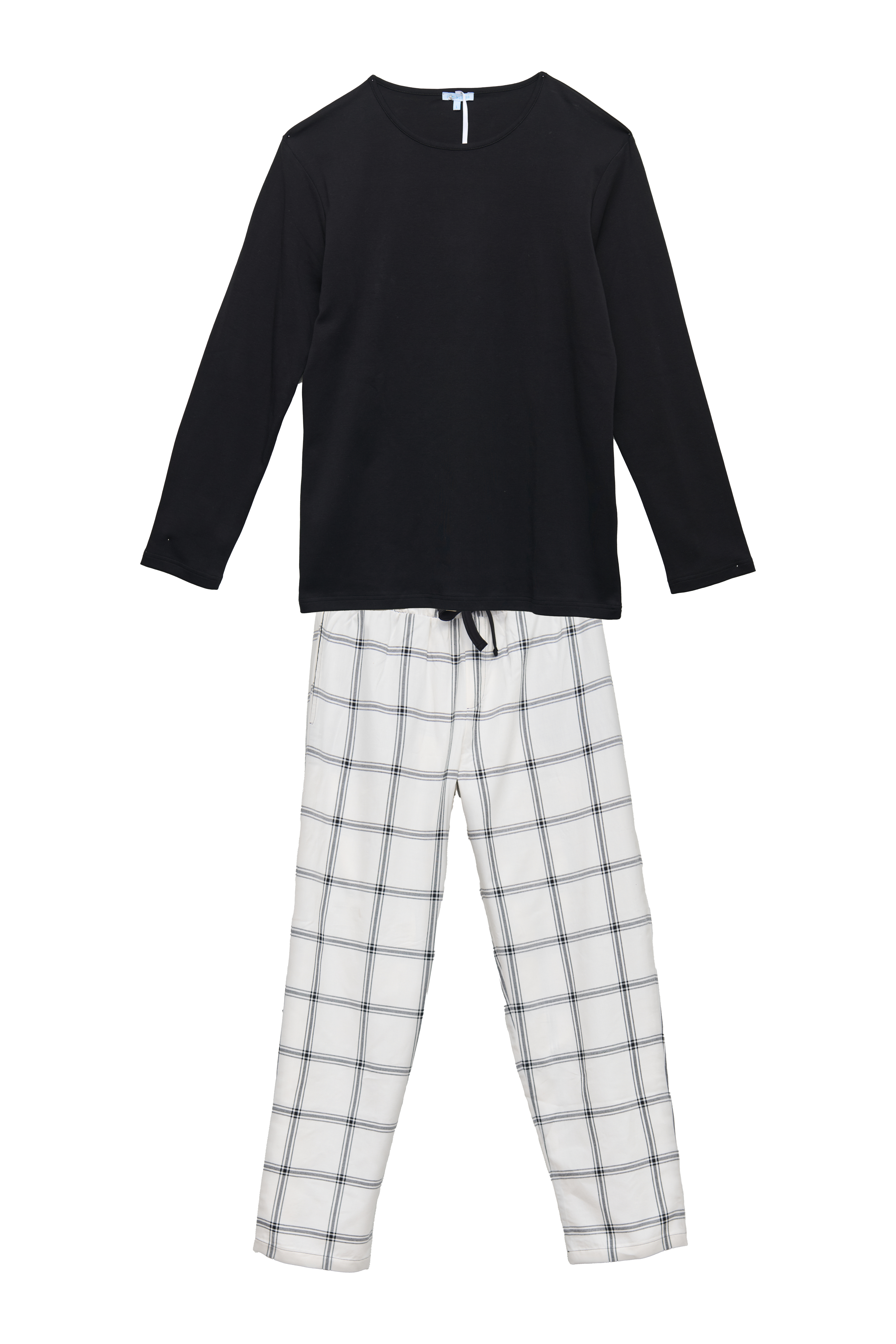 Pyjama Herren, schwarz / Flanell