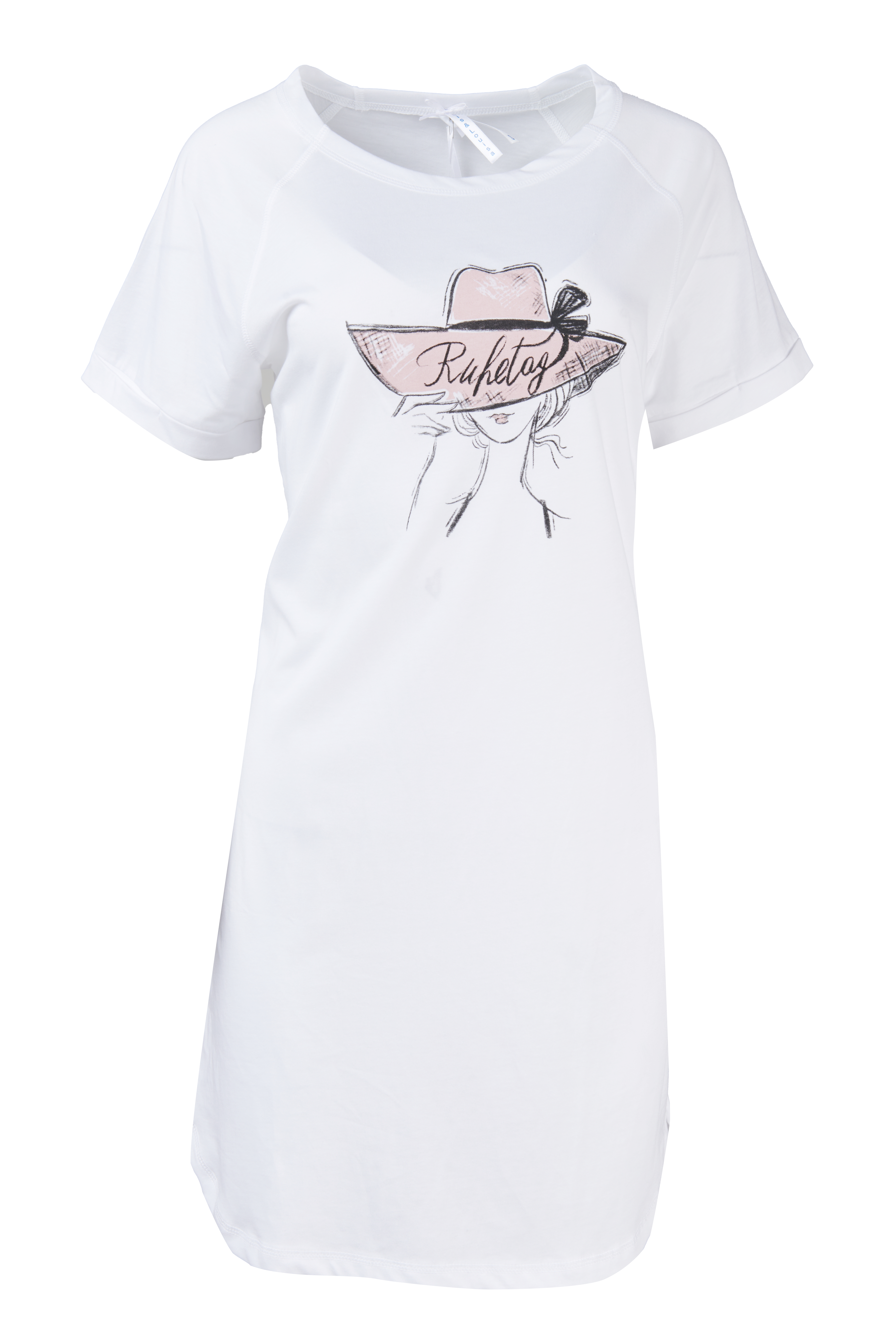 240916_LL12818 Nachthemd Damen Oversize "Hut", weiß