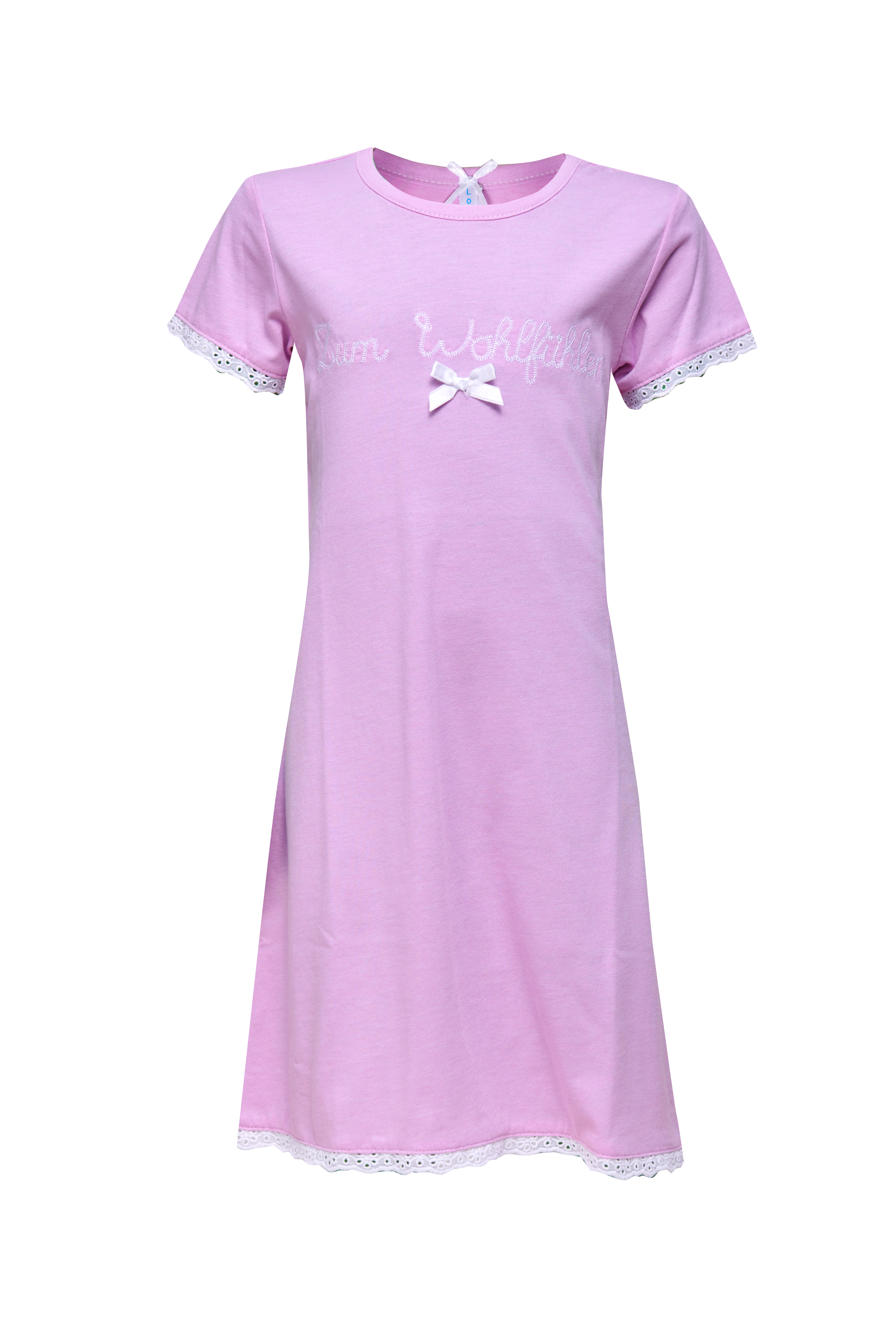 Nachthemd Kinder Basic "Zum Wohlfühlen", rosa