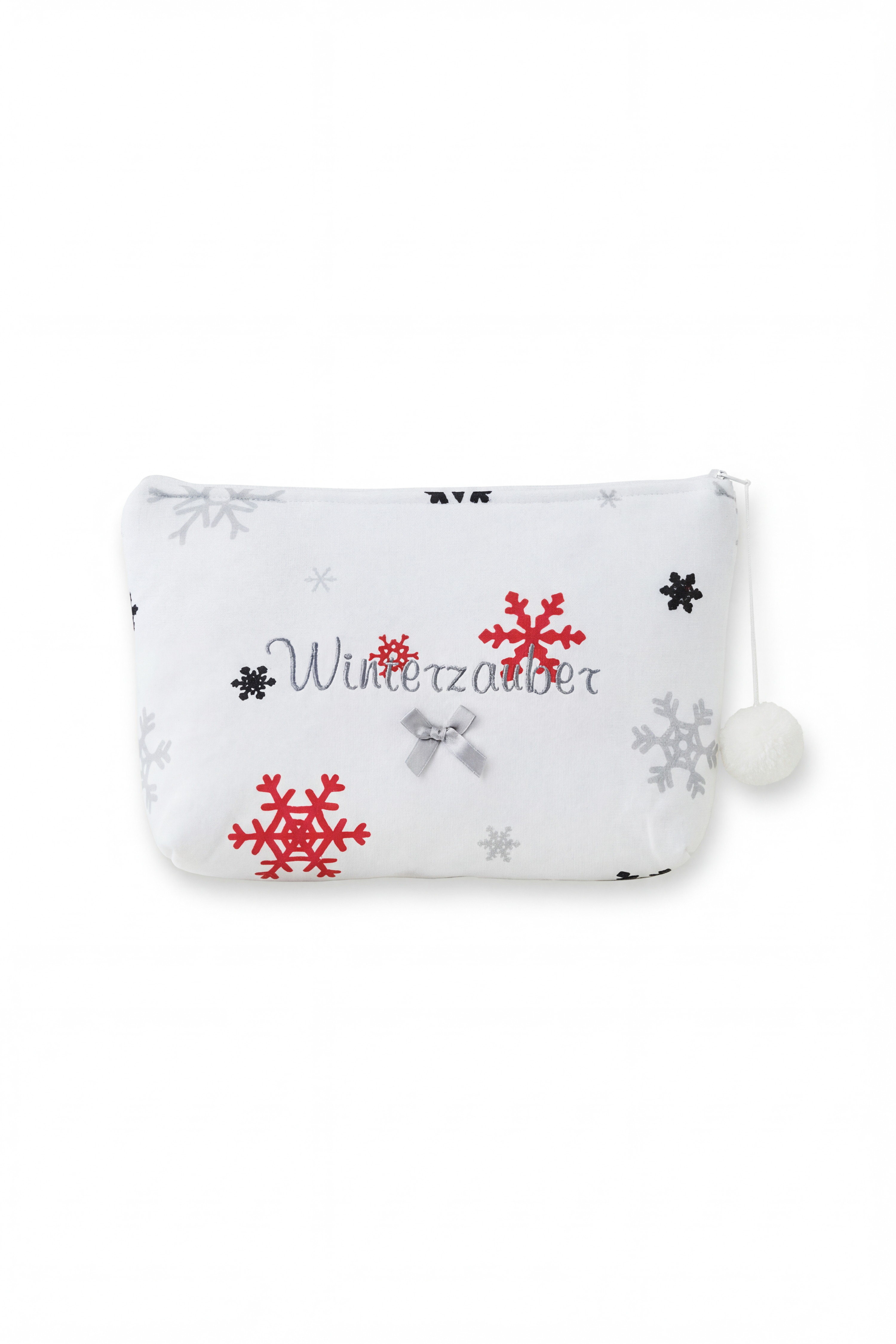 Kosmetiktasche "Winterzauber",  Schneeflocken allover