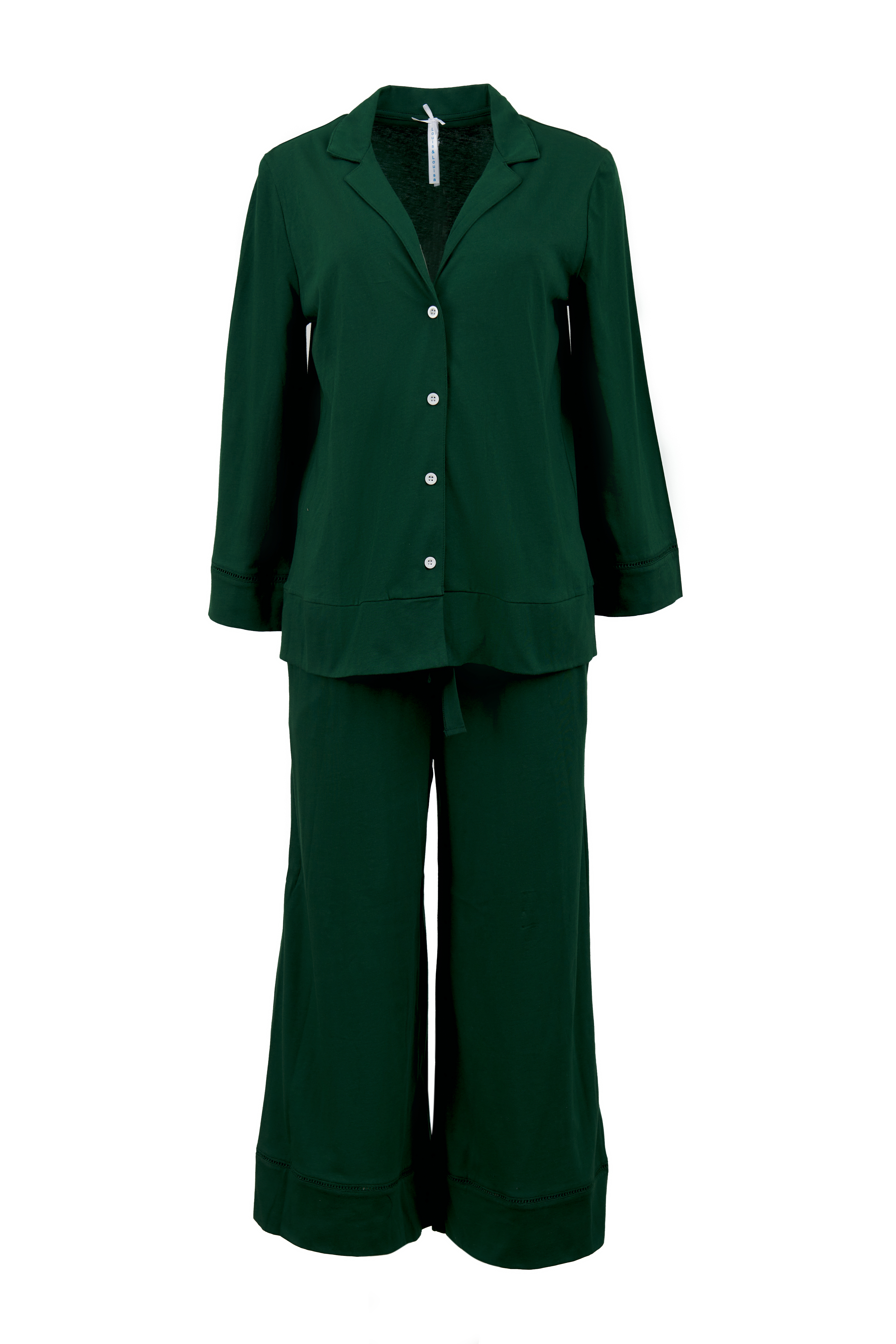 Pyjama Damen Knopfleiste "Meine Wohlfühlzeit", grün UNI