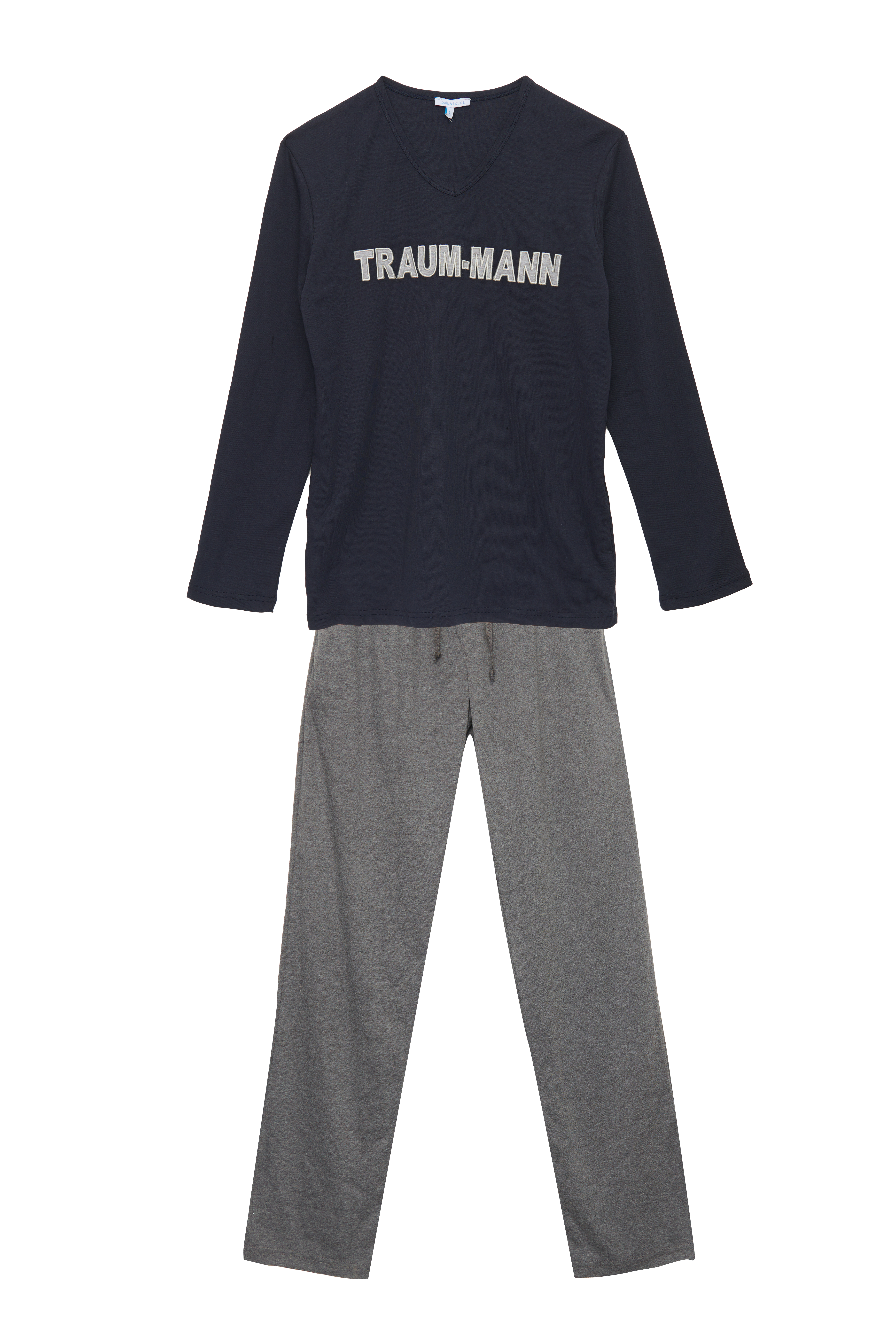 Pyjama Herren Traummann, dunkelblau/ dunkelgrau