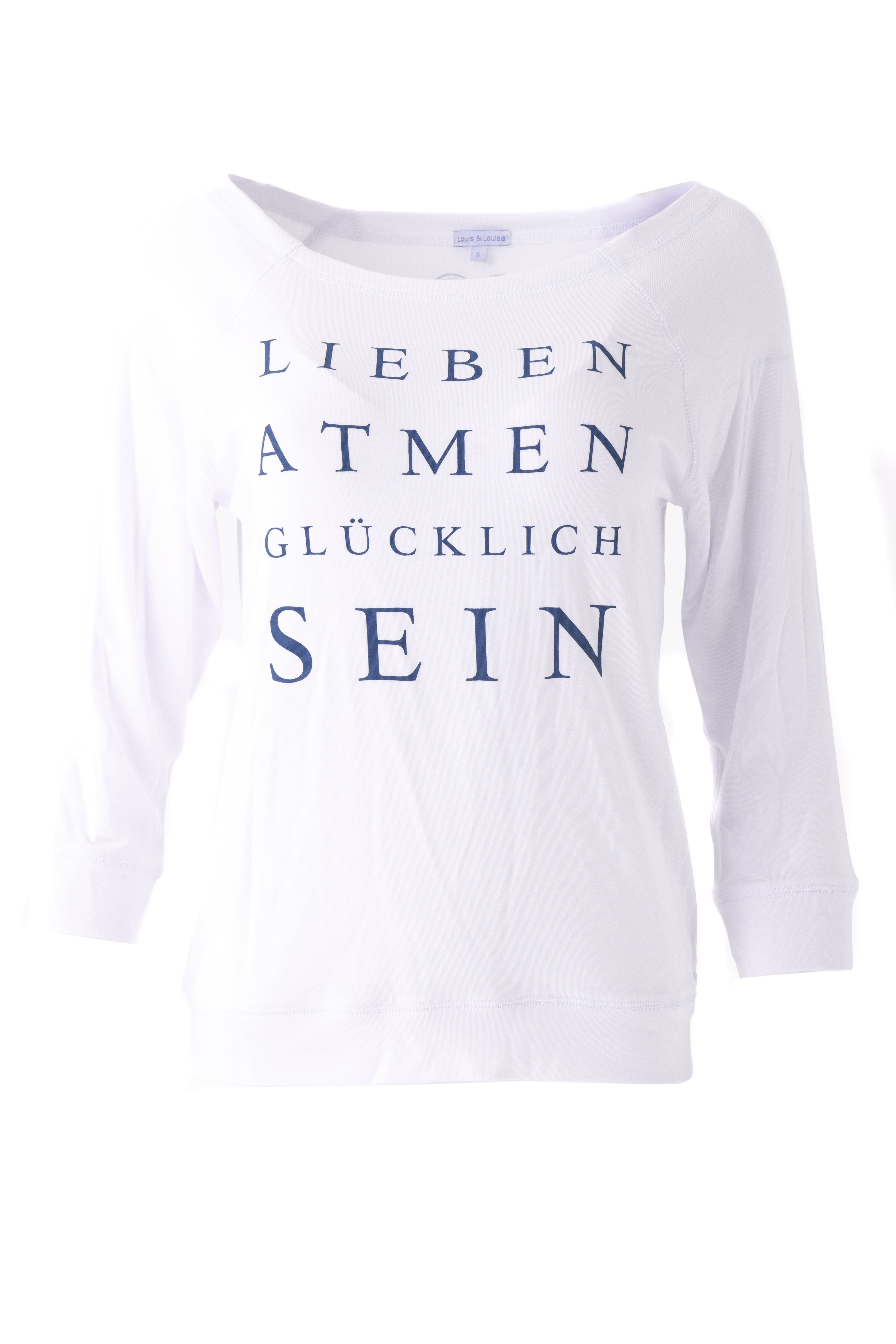 YOGA Sweaty Spruch, weiß / blau