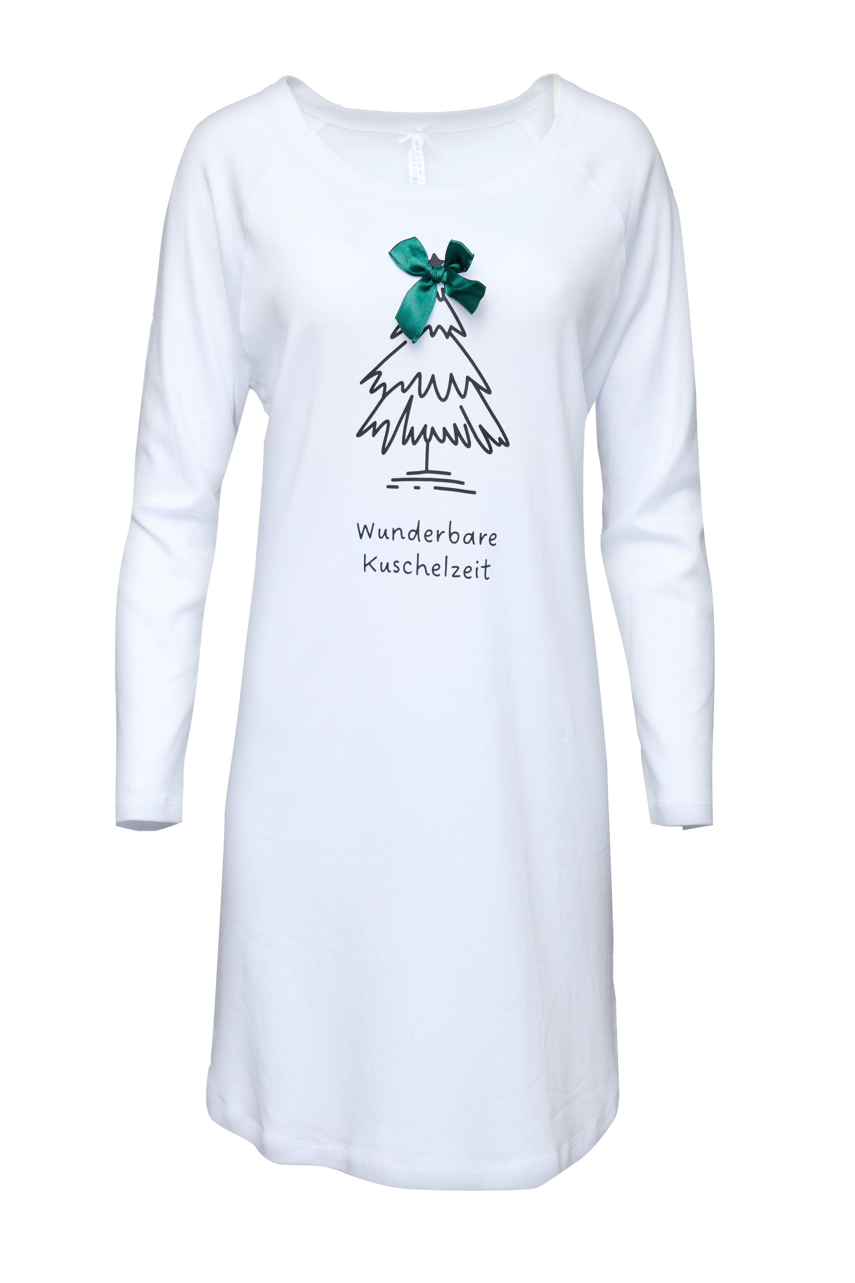 Nachthemd Damen oversize "Tannenbaum", weiß