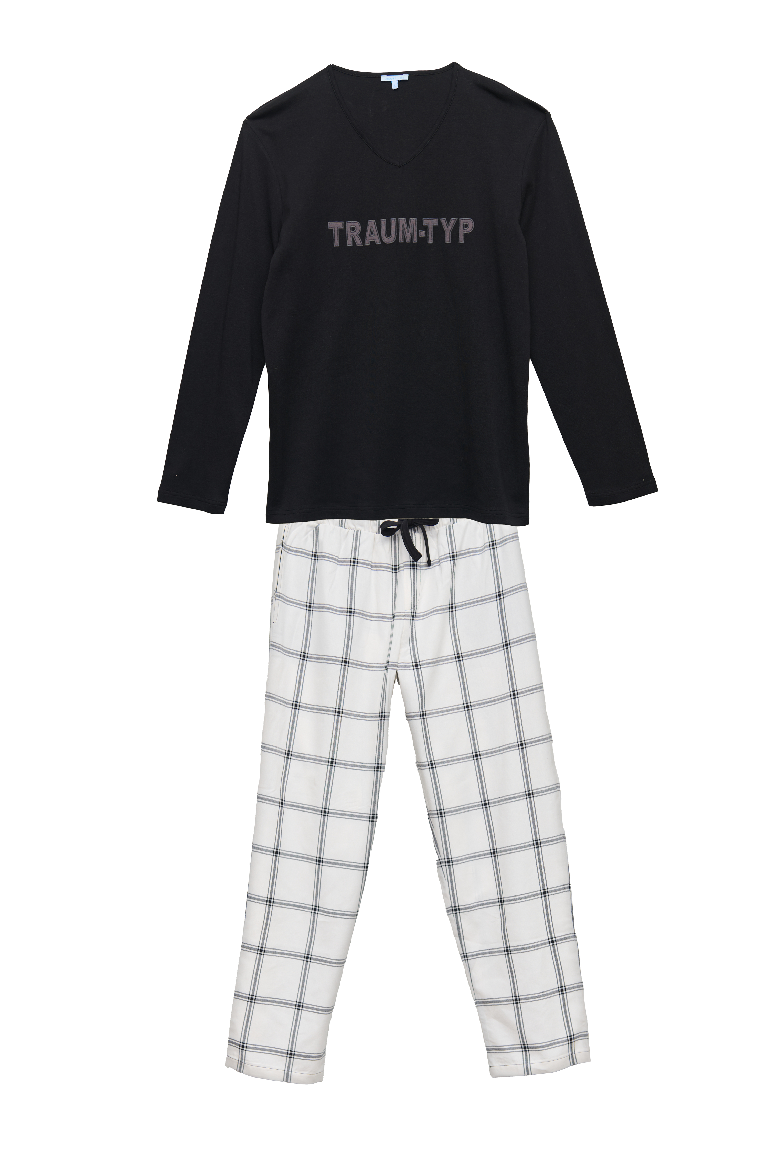 Pyjama Herren "Traum-Typ", schwarz / Flanell
