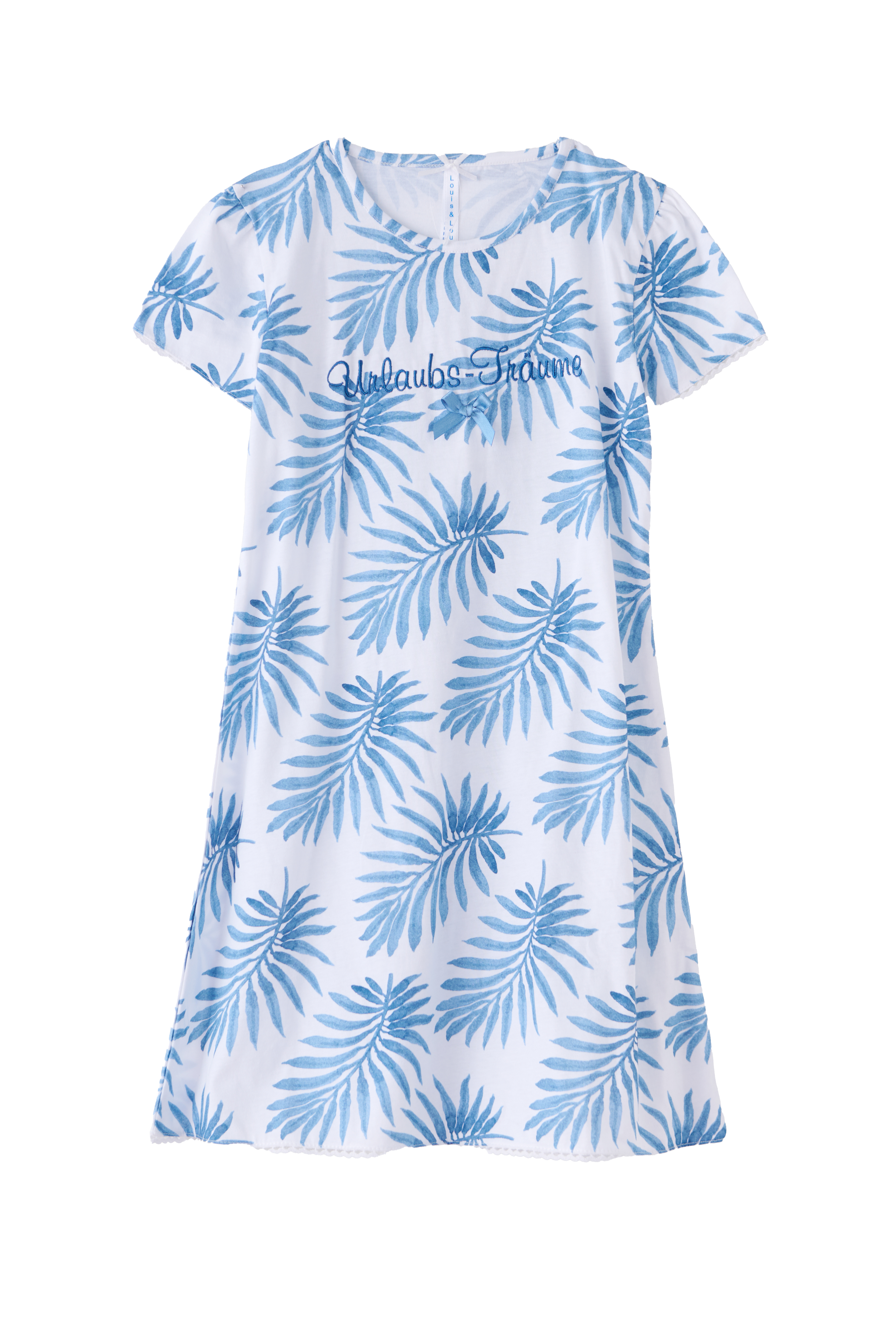 Nachthemd Kinder Basic "Urlaubsträume", Blätter allover