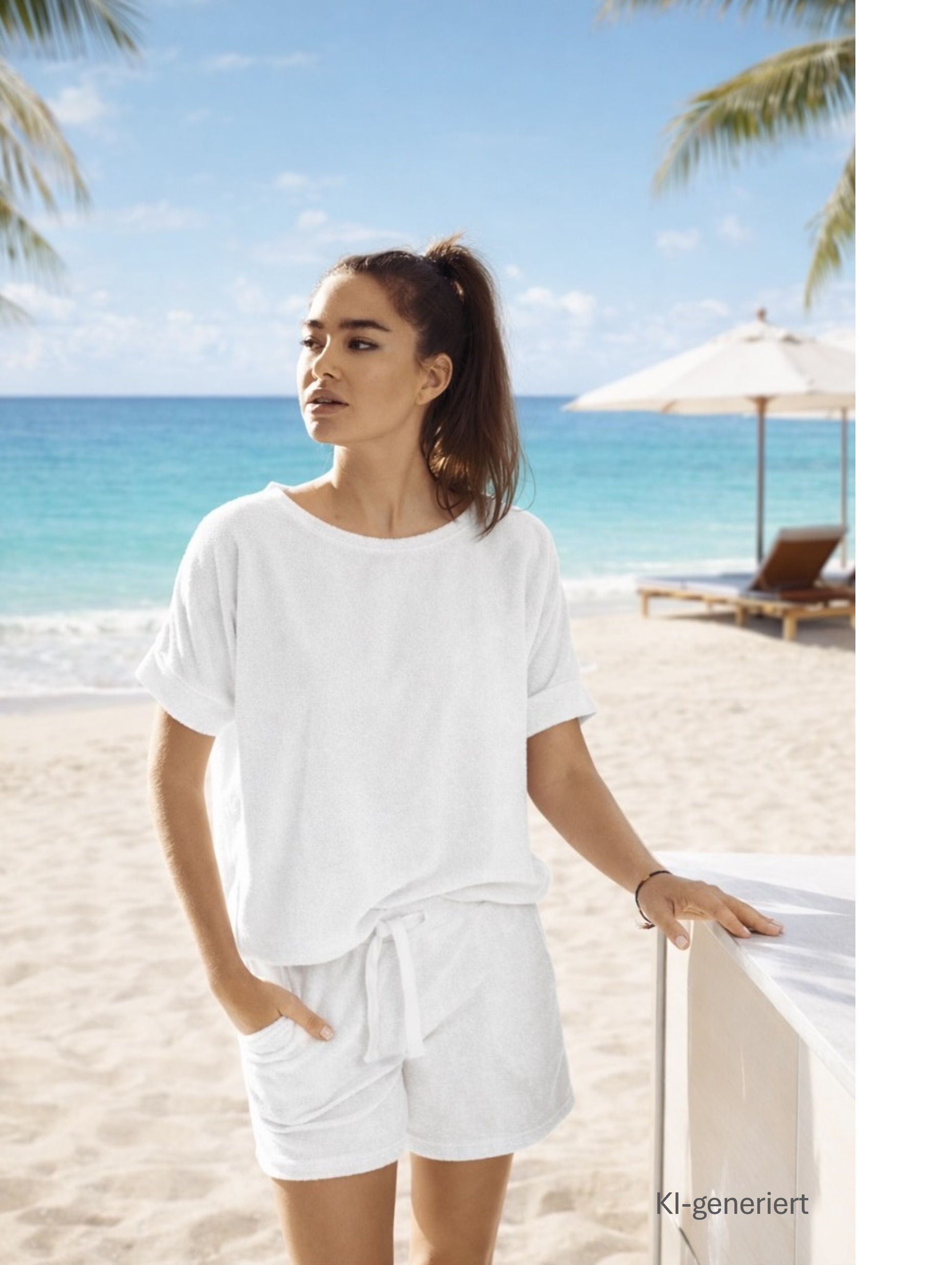 Frottee, Shirt weiß