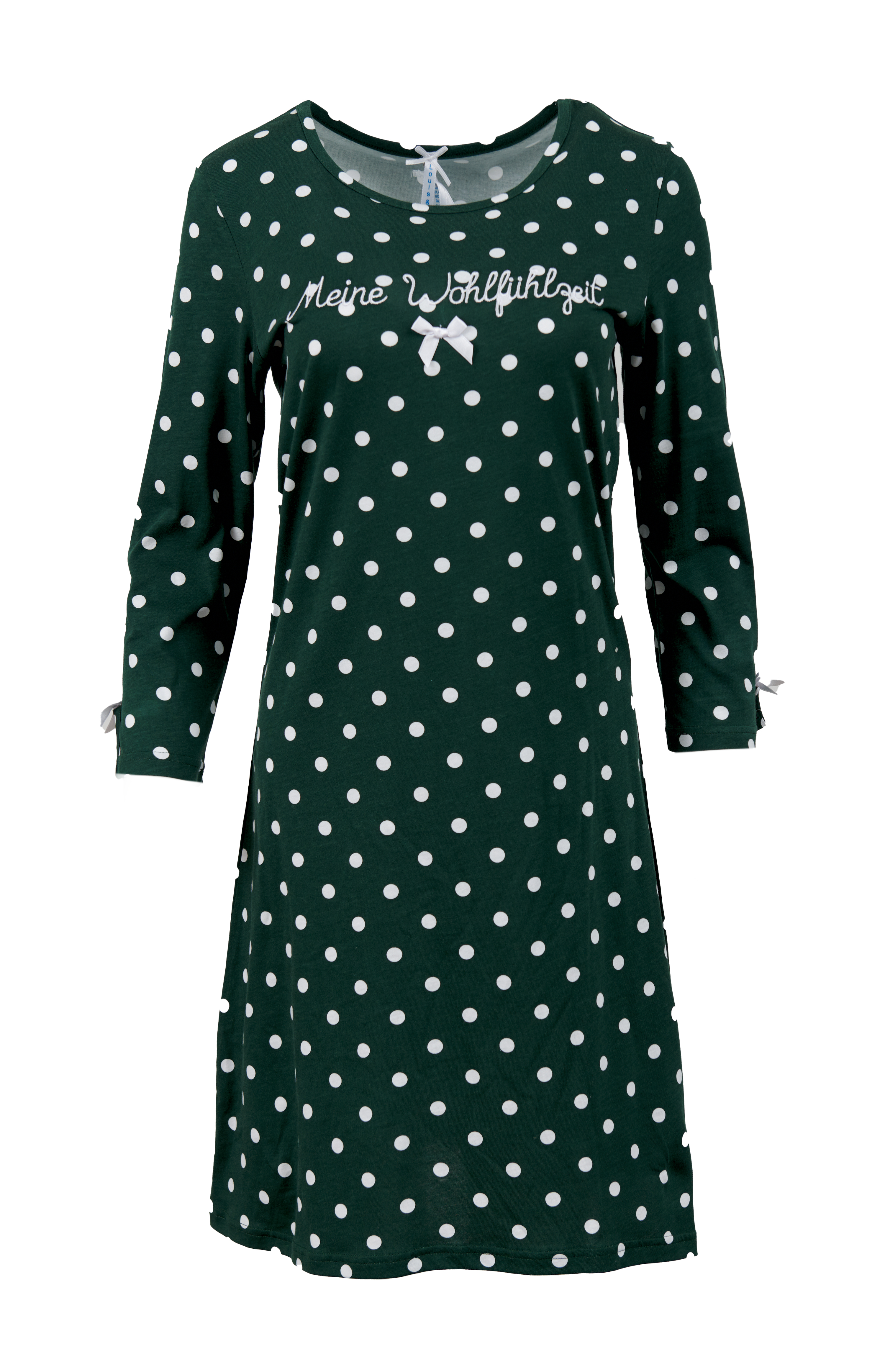 230223_LL51754 Nachthemd Damen Basic "Meine Wohlfühlzeit", grün allover