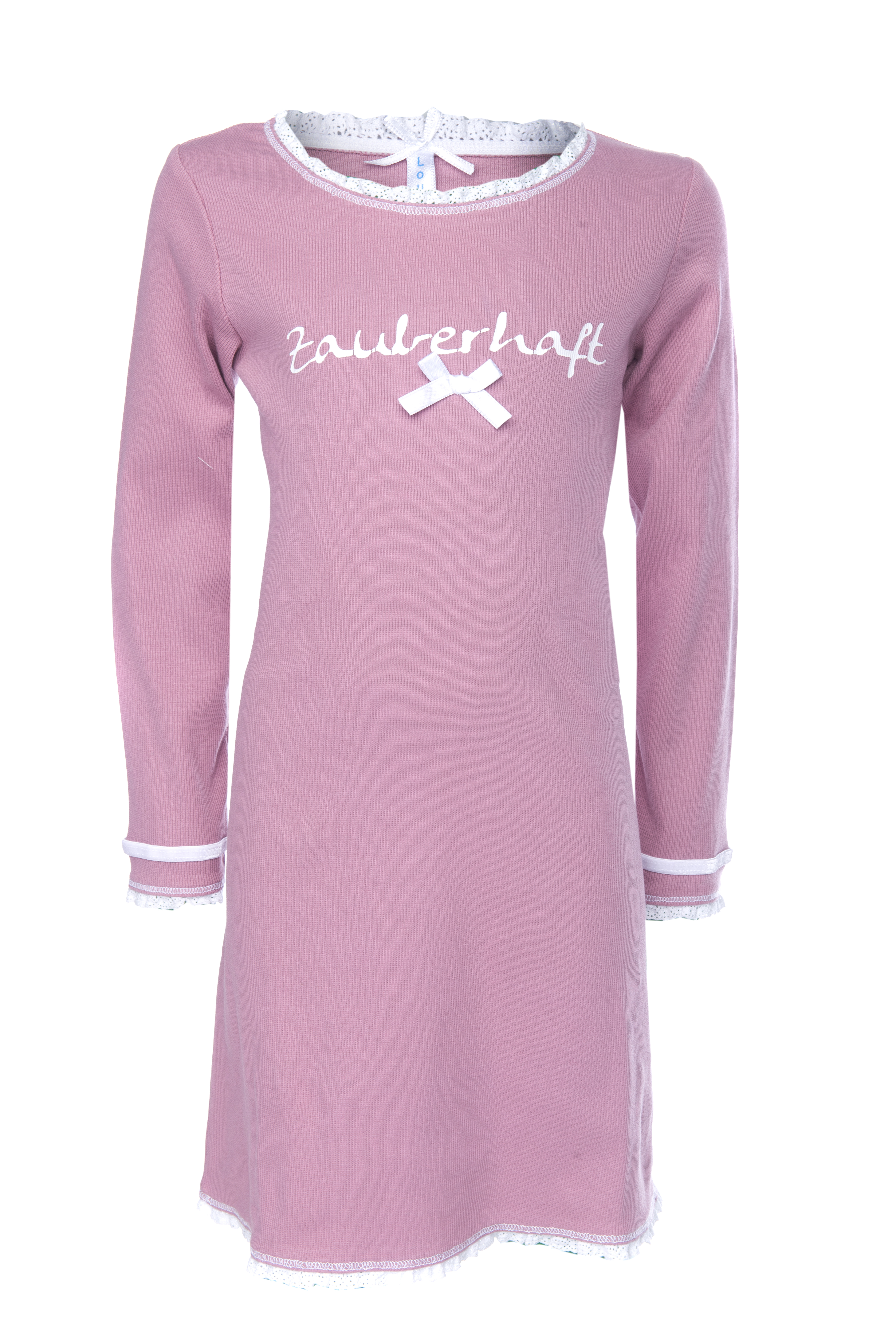 DSC_9868 Nachthemd Kinder Rippe "Zauberhaft", rosa