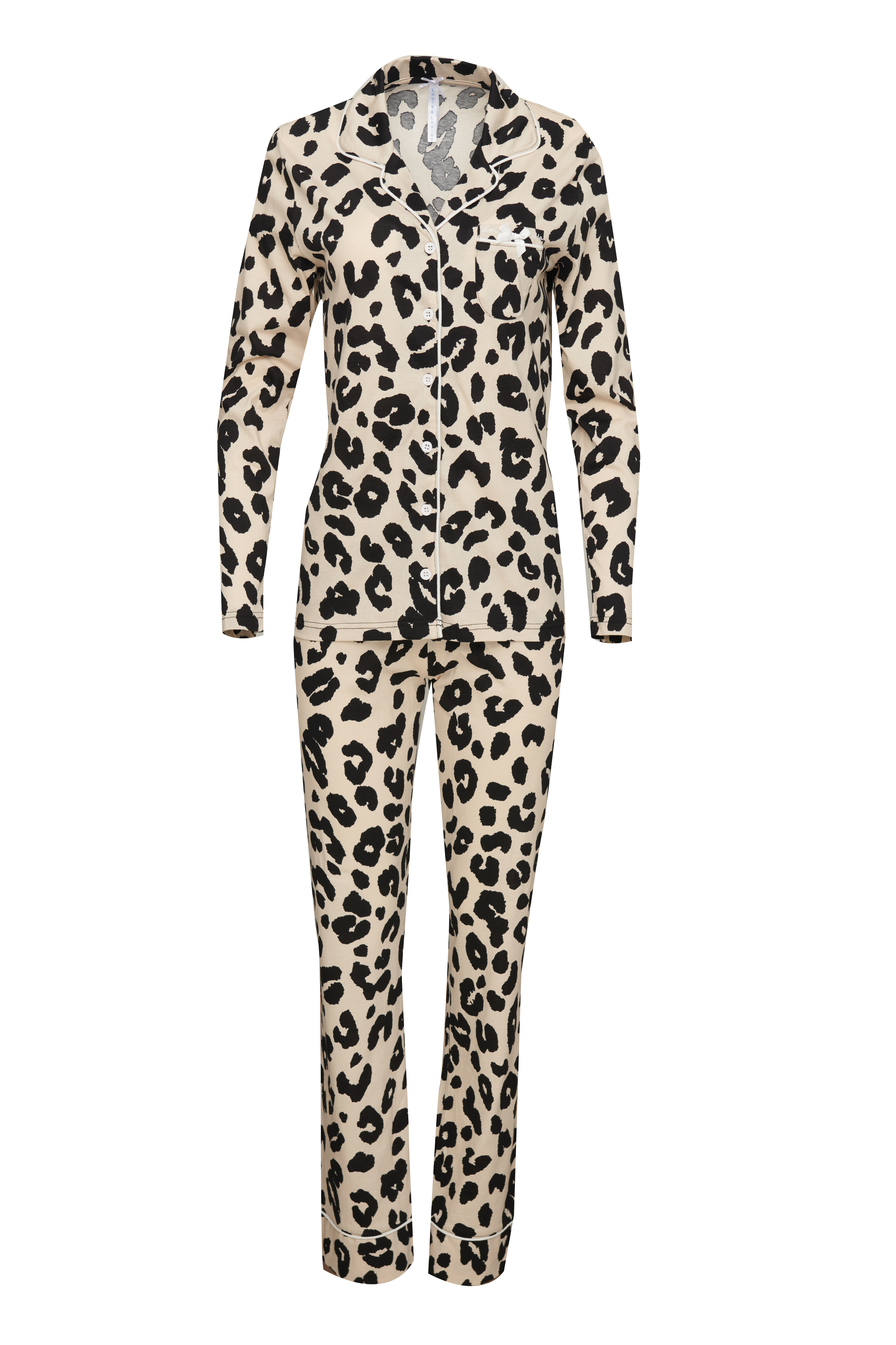 Pyjama Damen Knopfleiste Leo allover
