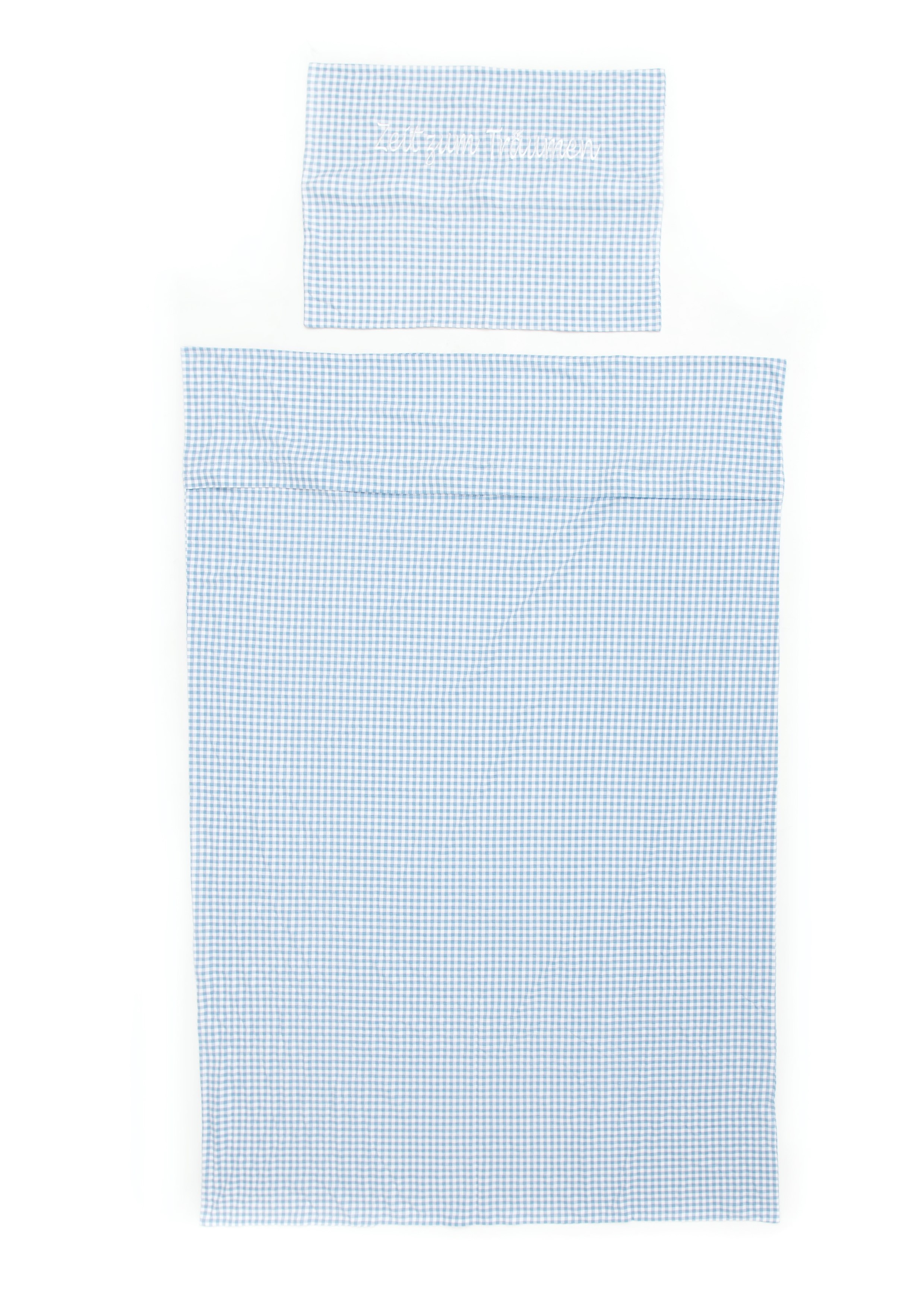 Bettwäsche Set Kinder "Zeit zum Träumen", blau Vichy