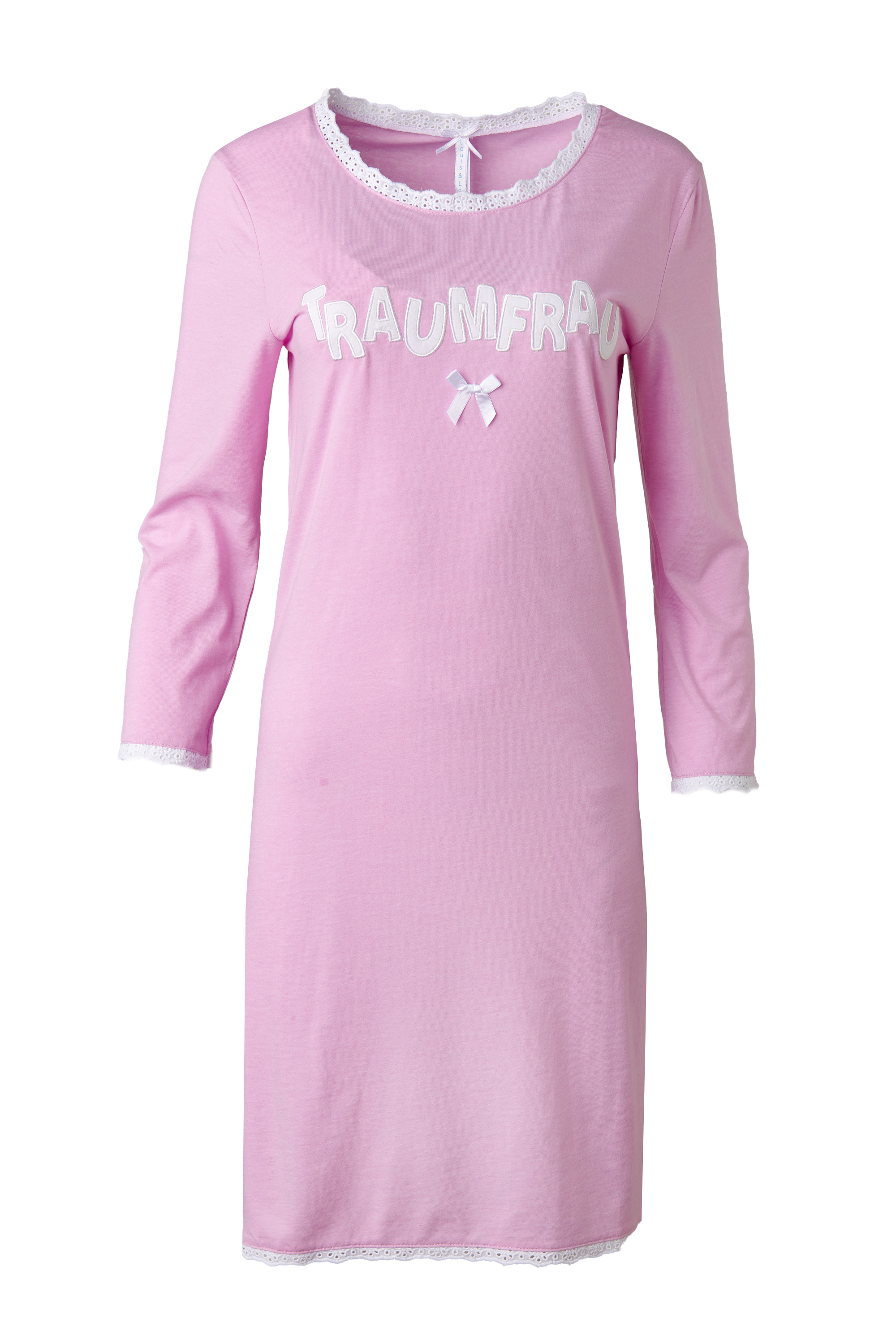 DSC_3649-Kopie Nachthemd Damen Basic mit Spitze "Traumfrau", rosa