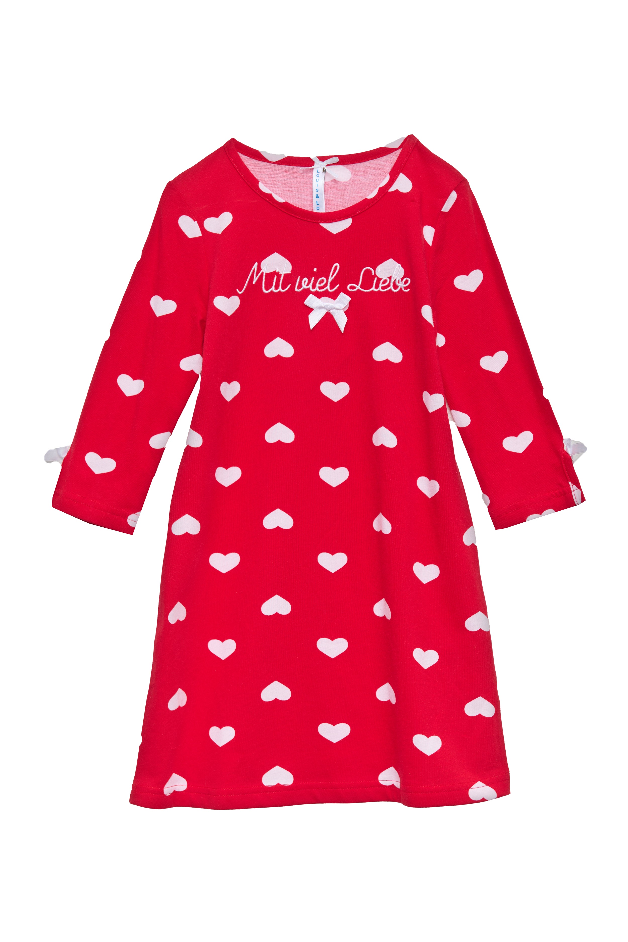 Nachthemd Kinder "Mit viel Liebe", Herz allover