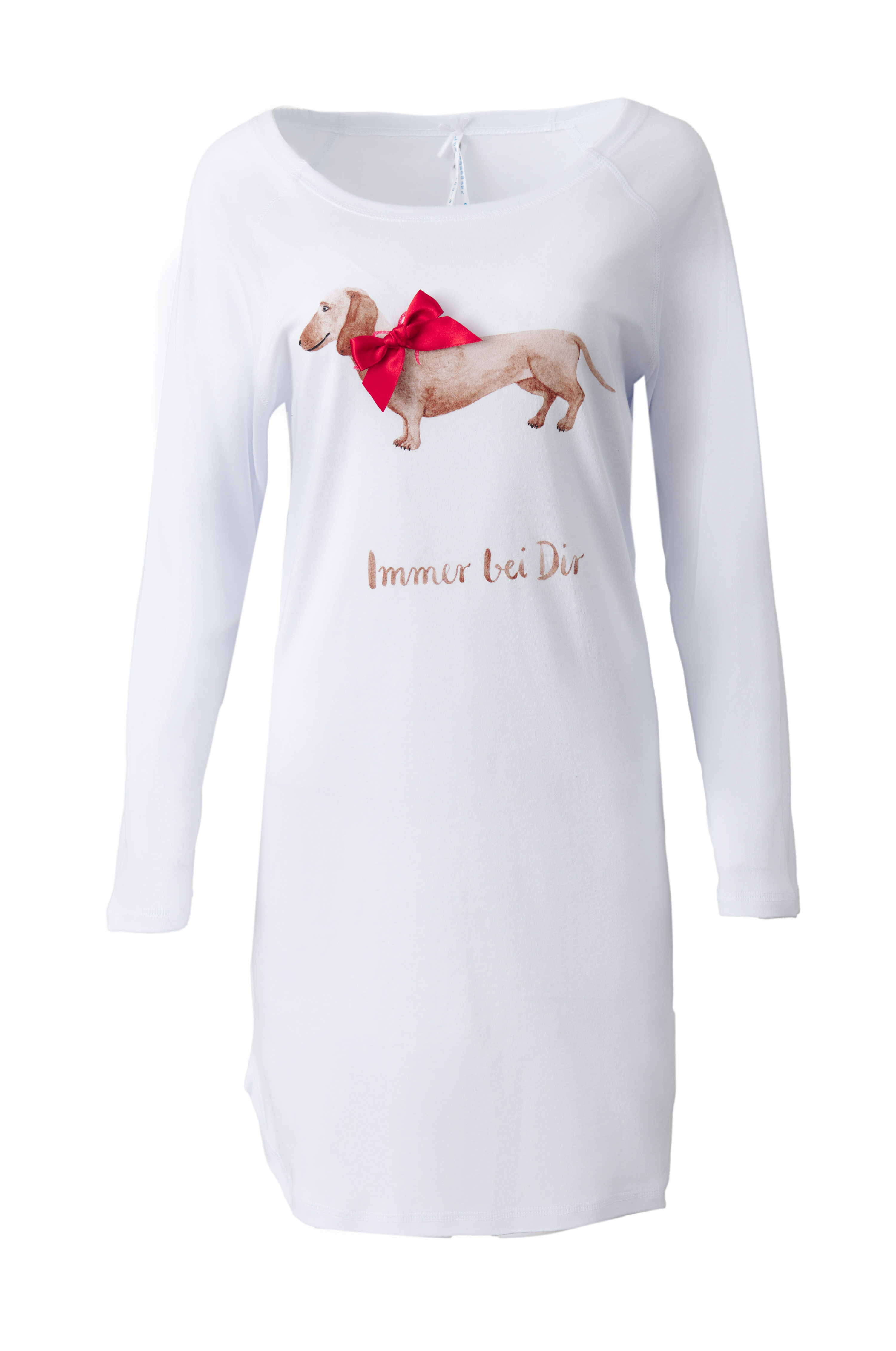 230223_LL51744 Nachthemd Damen Big Shirt "Dackel", weiß