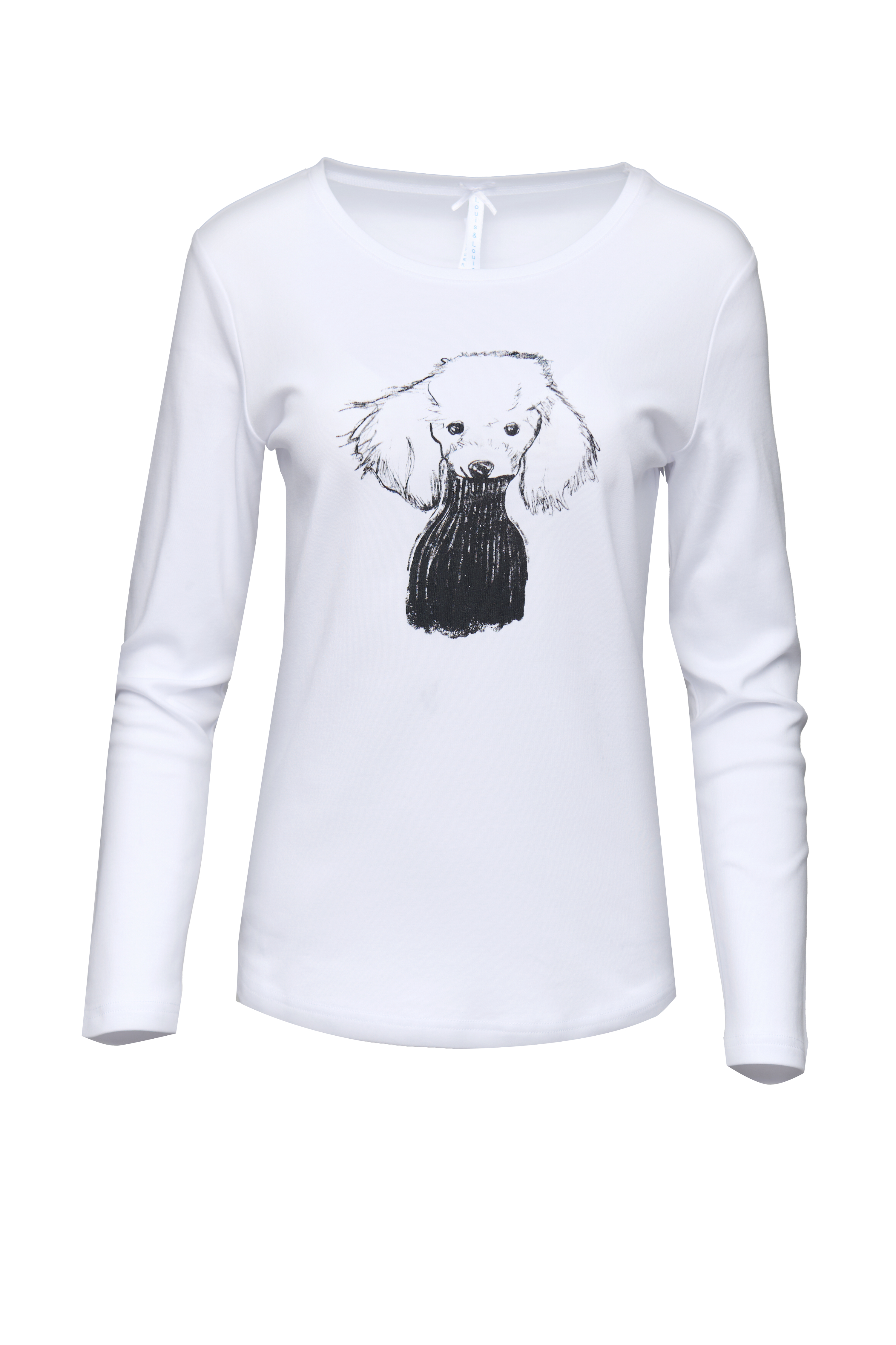 Shirt Damen "Pudel",  weiß