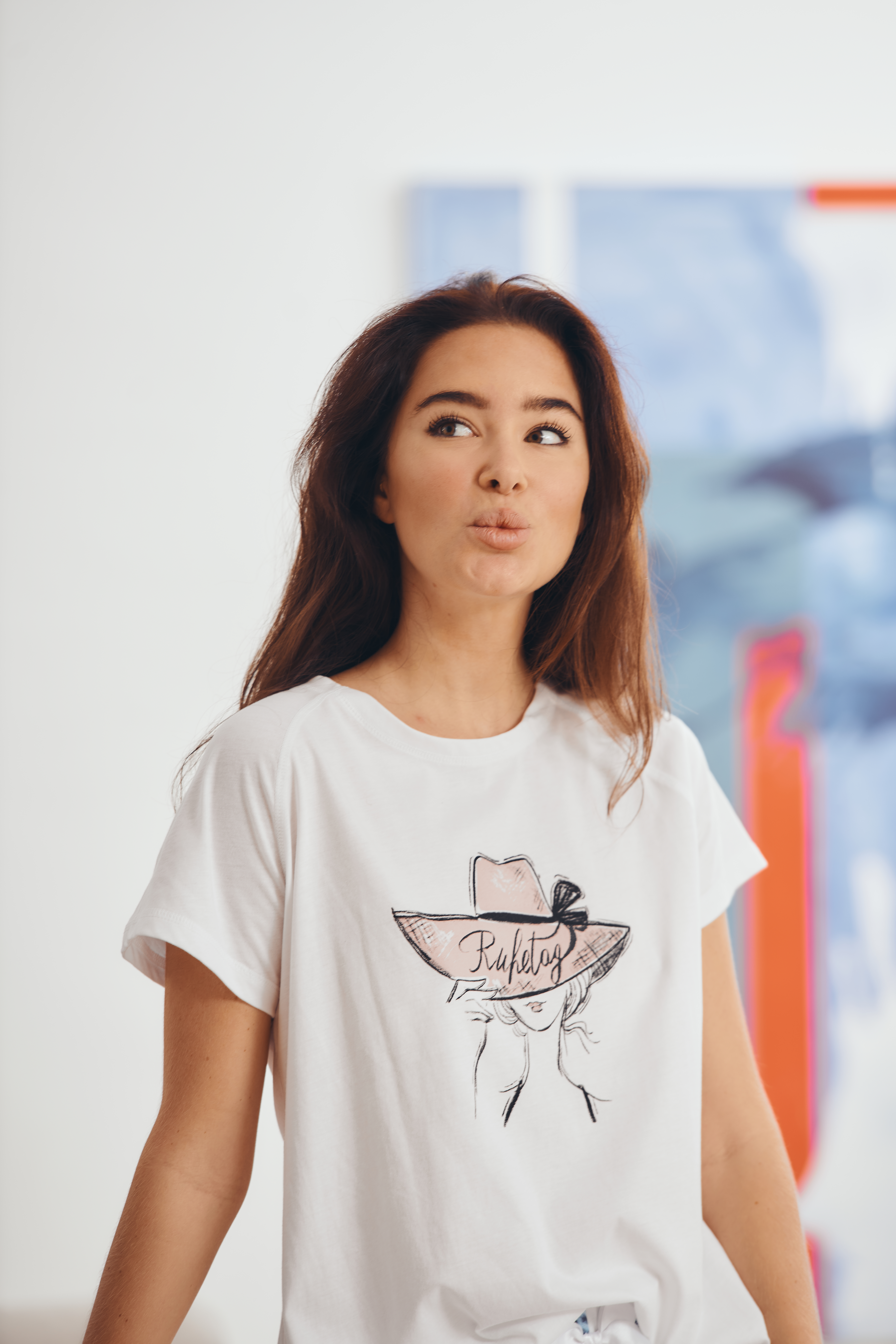 Shirt Damen "Hut",  weiß