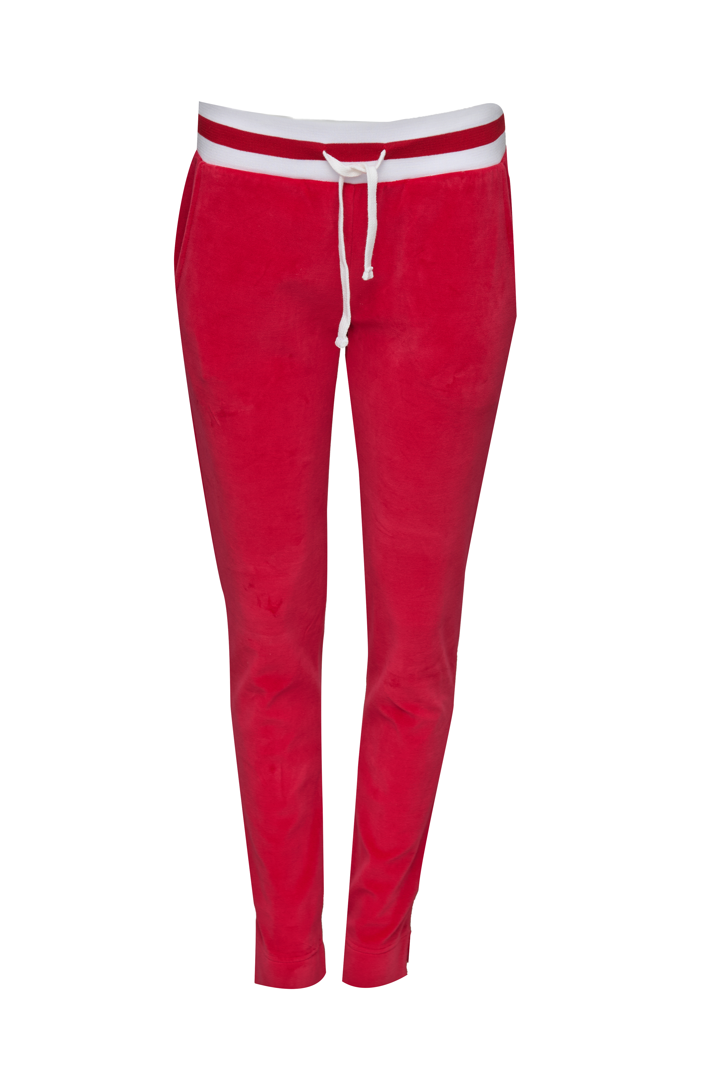 Hose Nicky Damen, rot mit Streifenbund