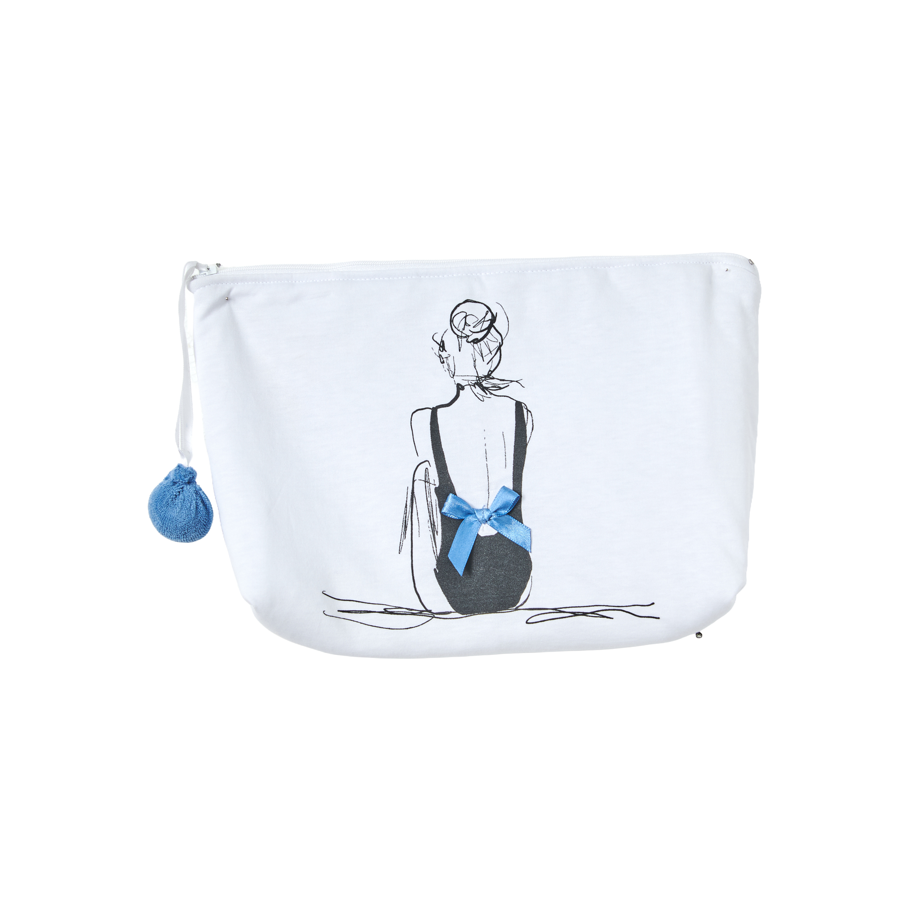 Kosmetiktasche "Urlaubsträume"  weiß mit Druck