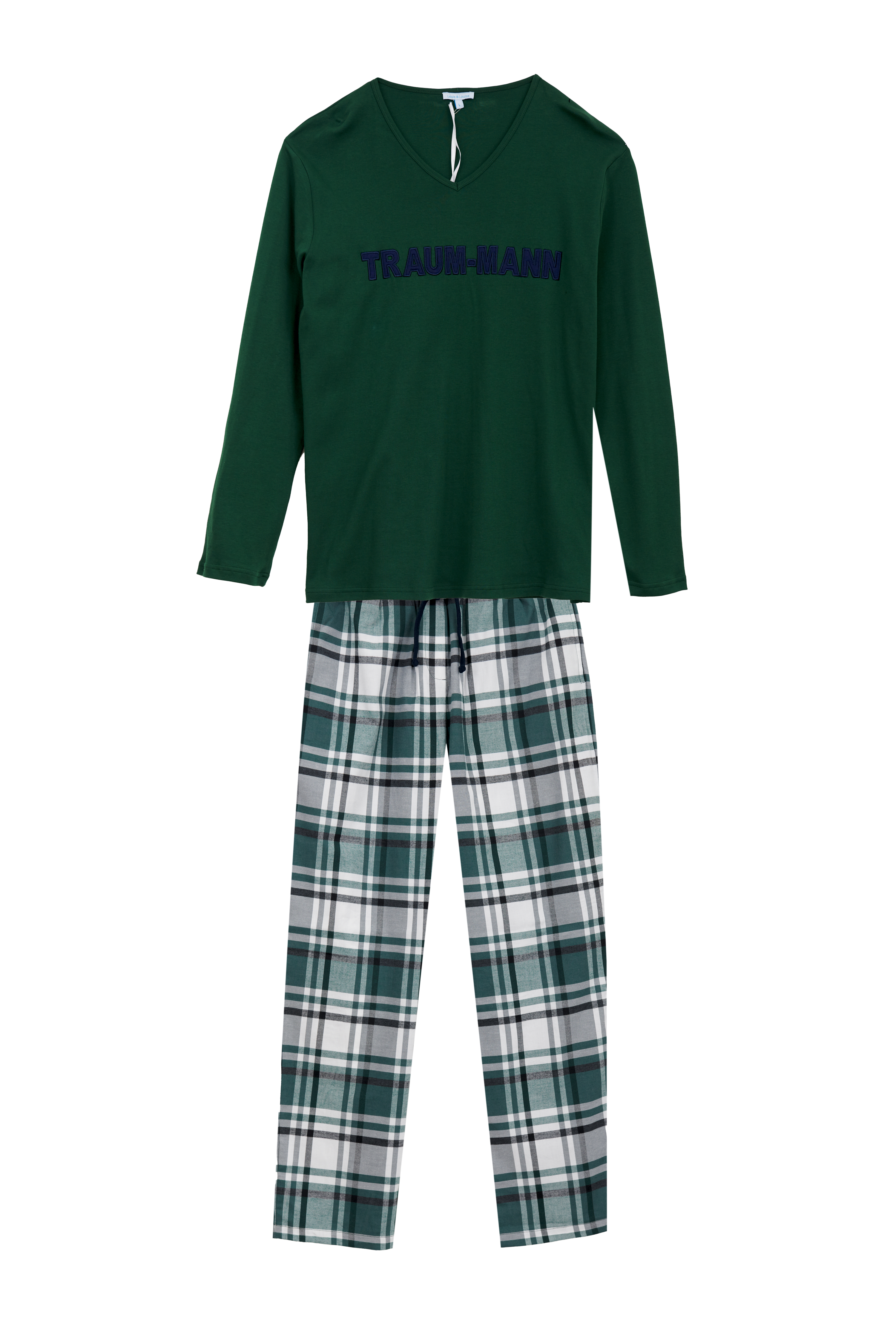 Pyjama Herren "Traummann", grün/ Flanell