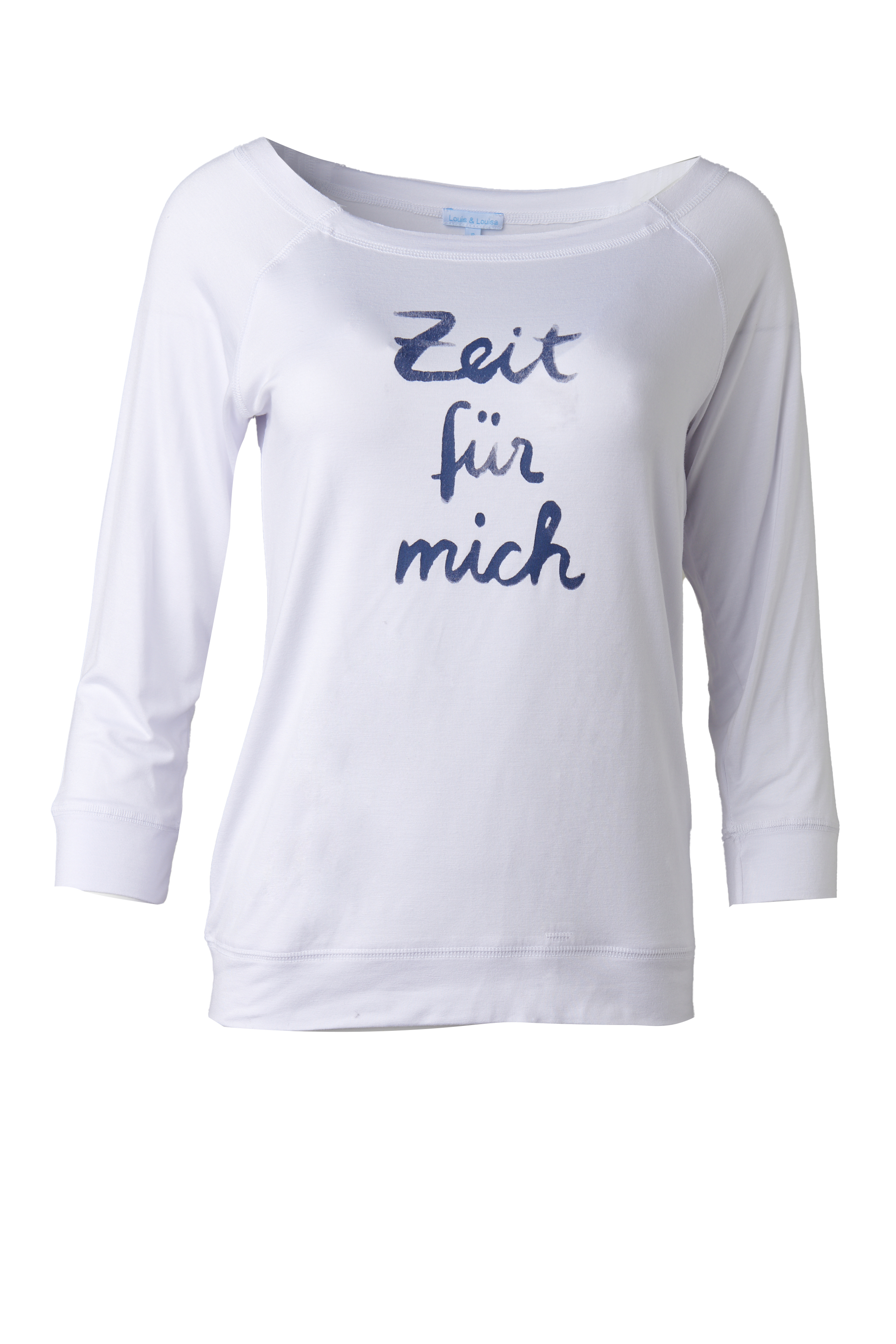 YOGA Sweaty Spruch "Zeit für mich", weiß mit blau
