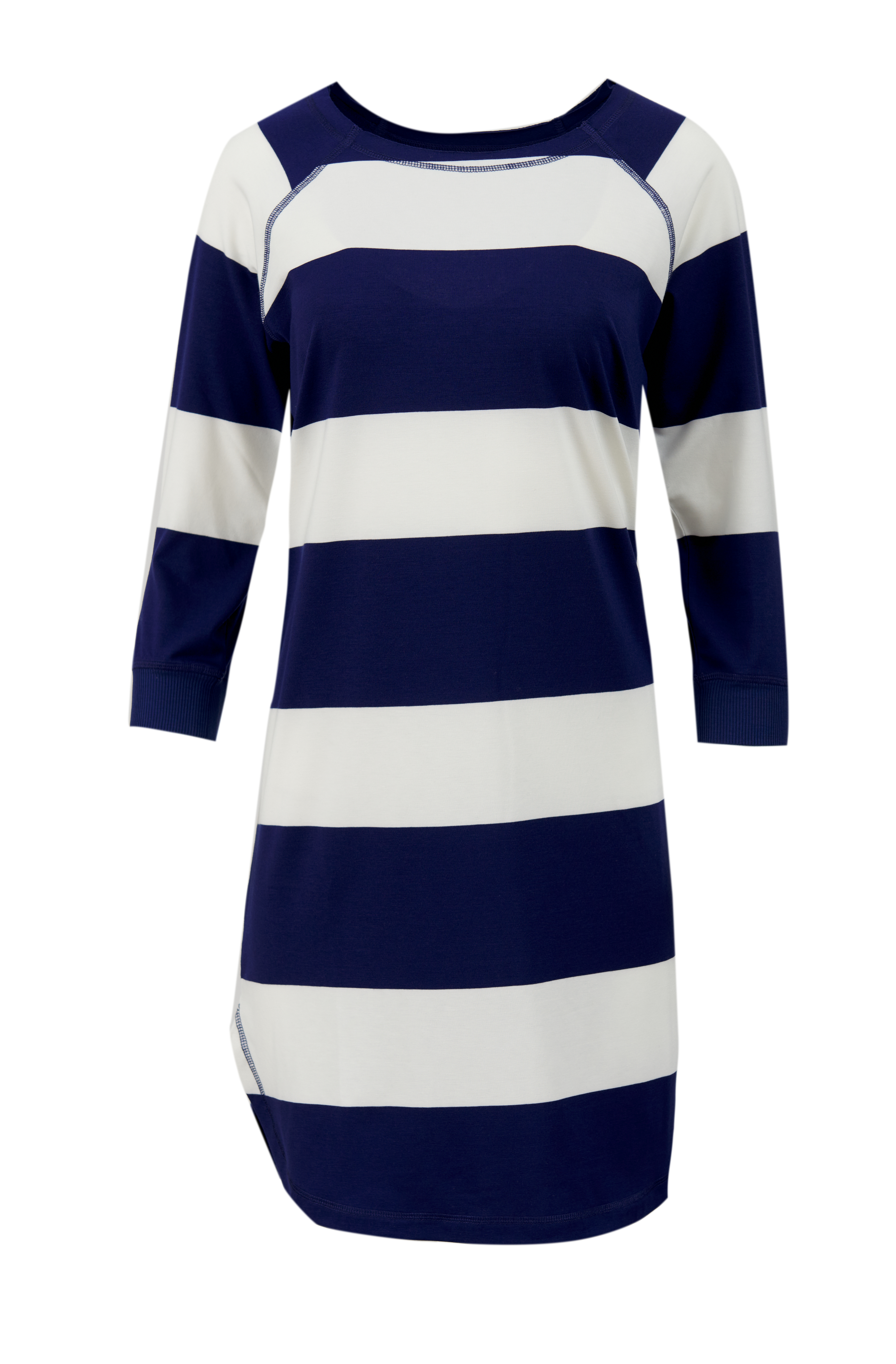 PURE Sleepshirt 3/4 Arm, dunkelblau-gestreift