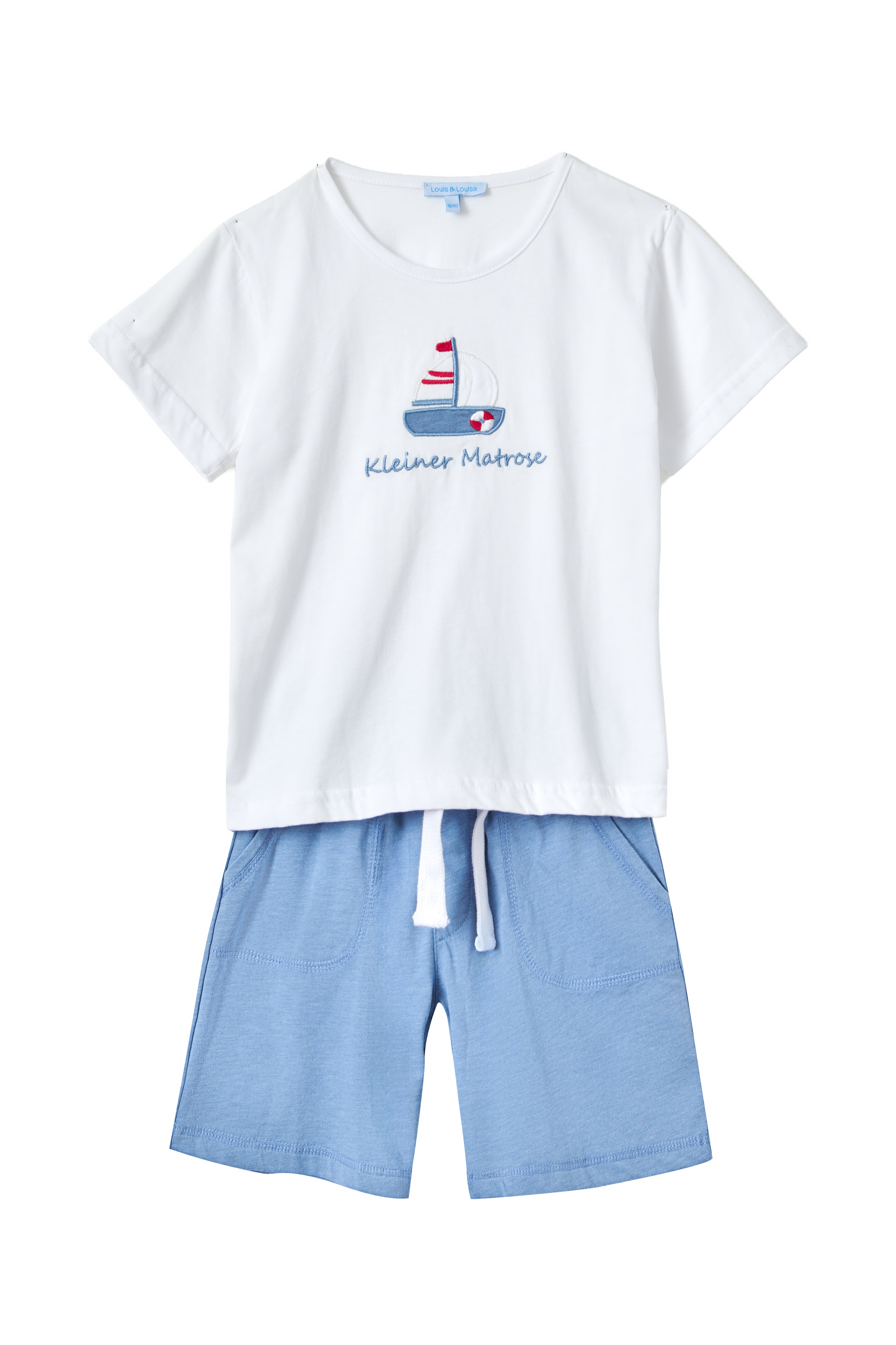 Short Set Jungs "Kleiner Matrose"  weiß / blau