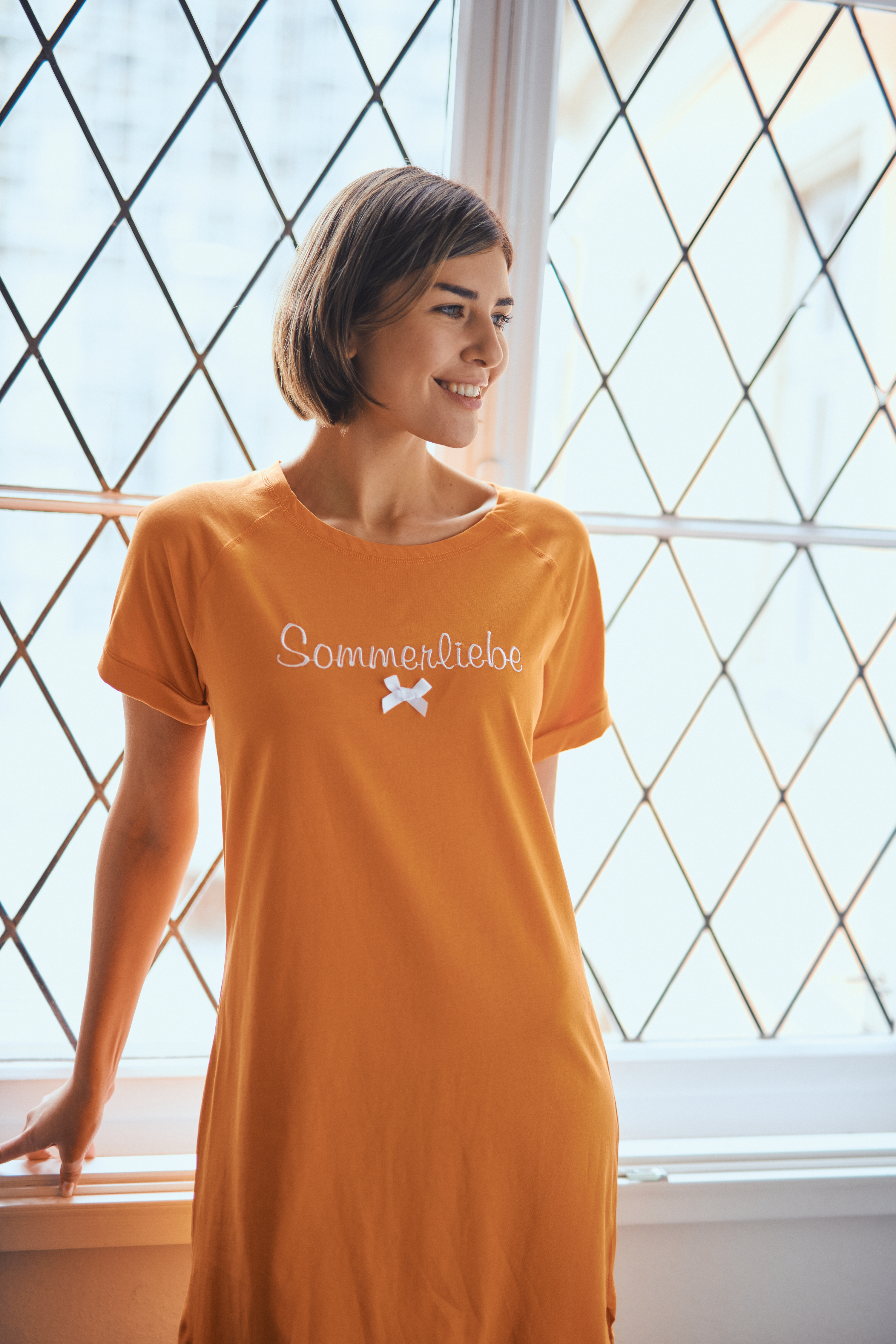 241113_LL15324 Nachthemd Damen Oversize "Sommerliebe", orange
