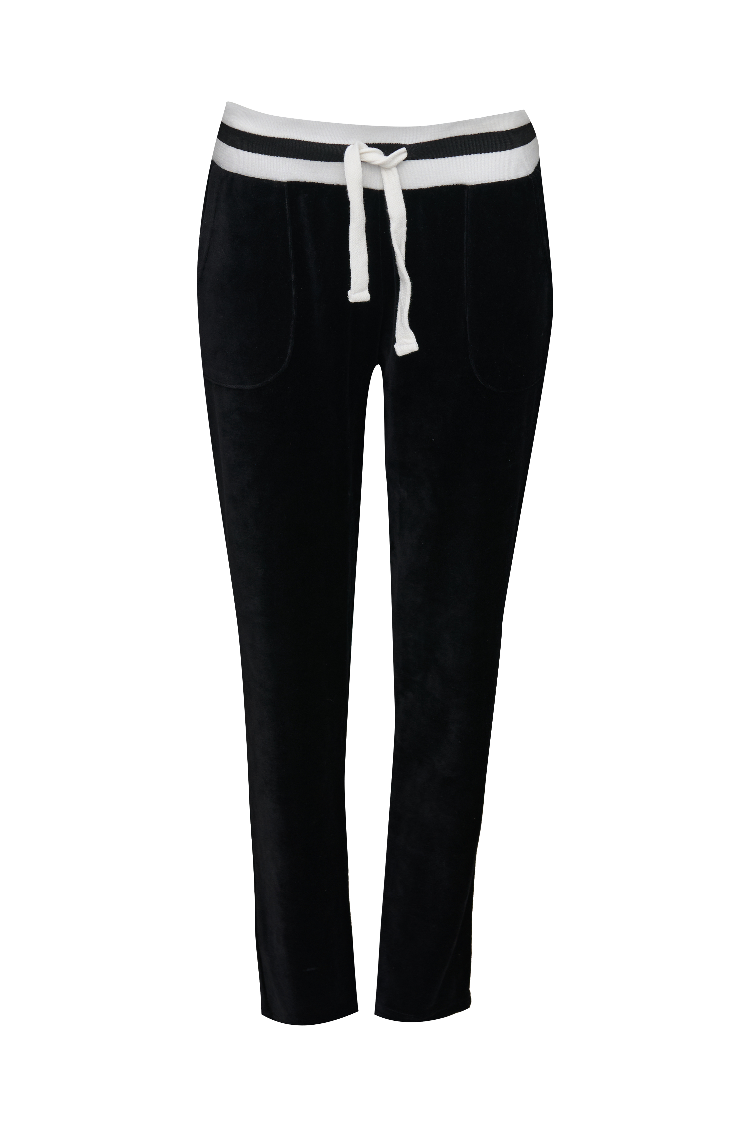 Hose Nicky Damen, schwarz mit Streifenbund