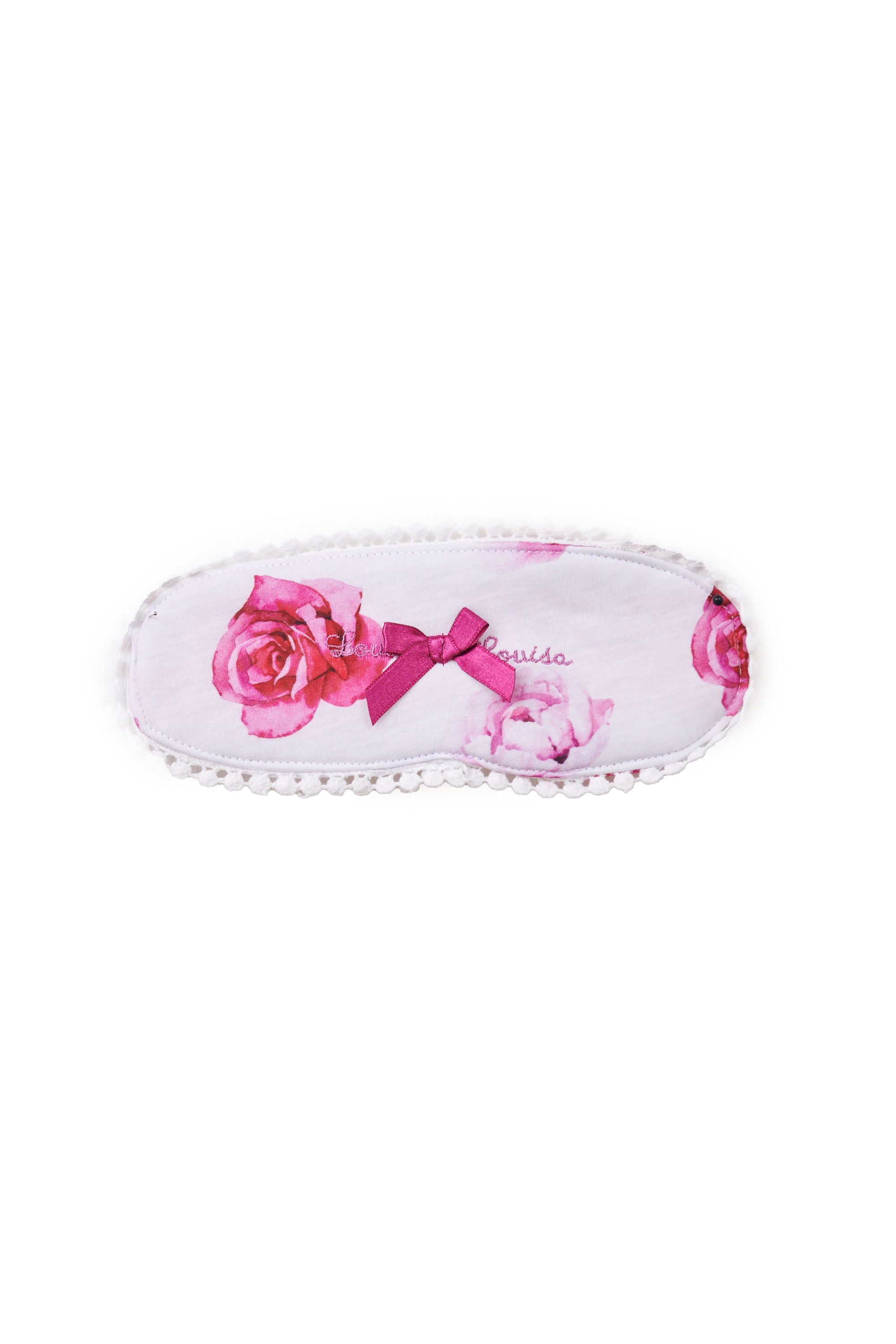Schlafbrille "Rosarote Träume", weiß allover