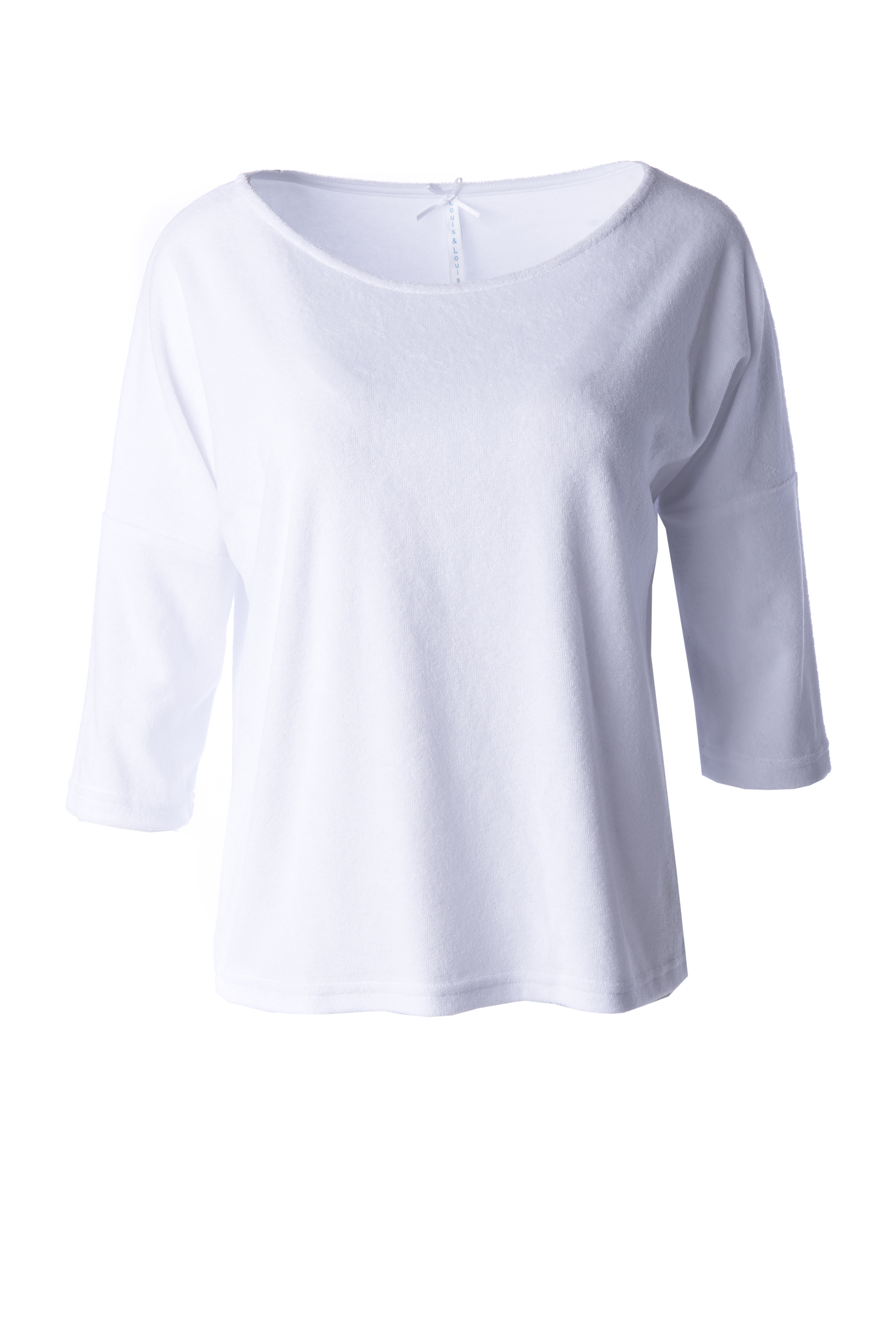 Shirt Oversize, weiß Frottee