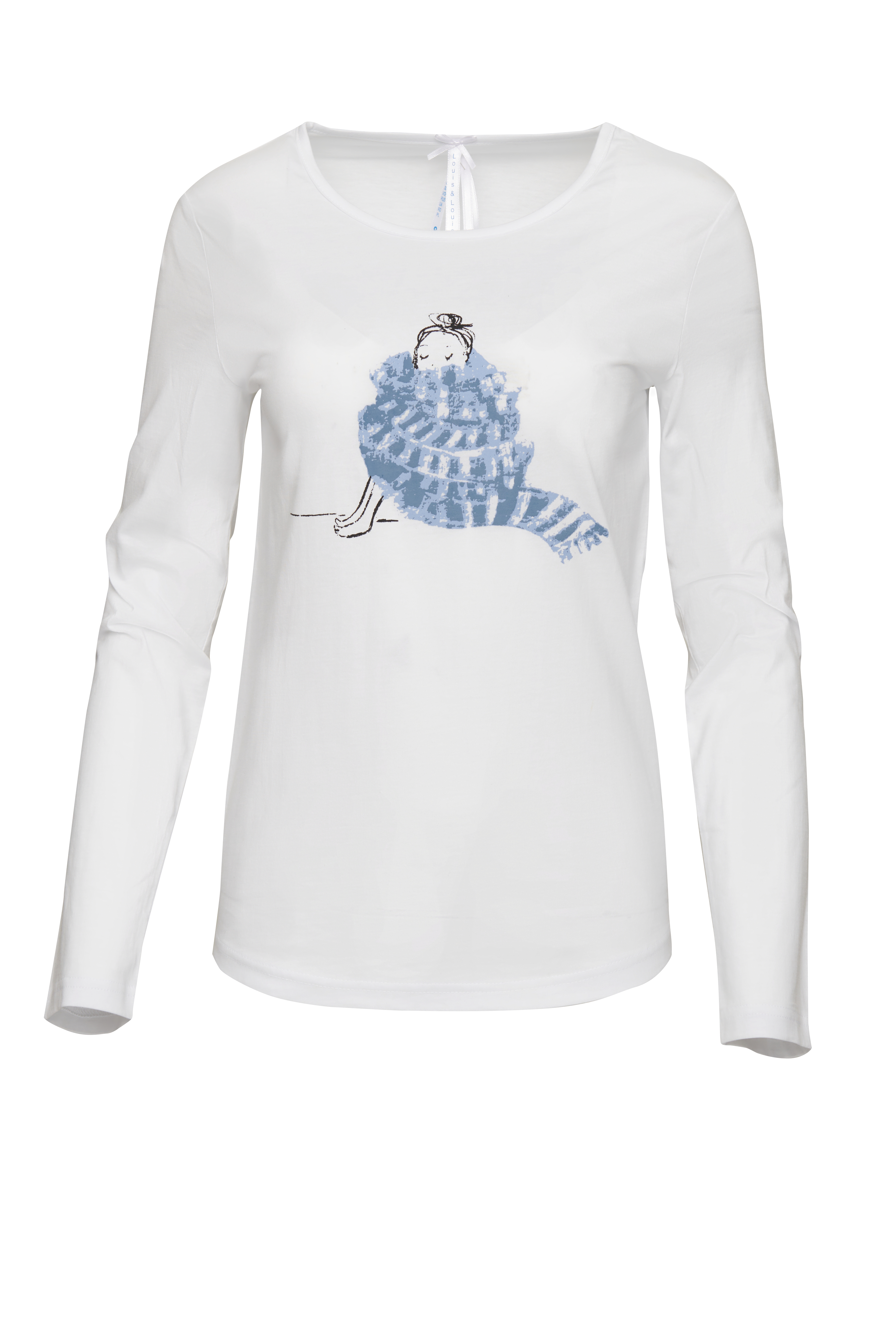 240306_Louis-Louisa7923 Shirt Damen "Mädchen mit Schal", weiß