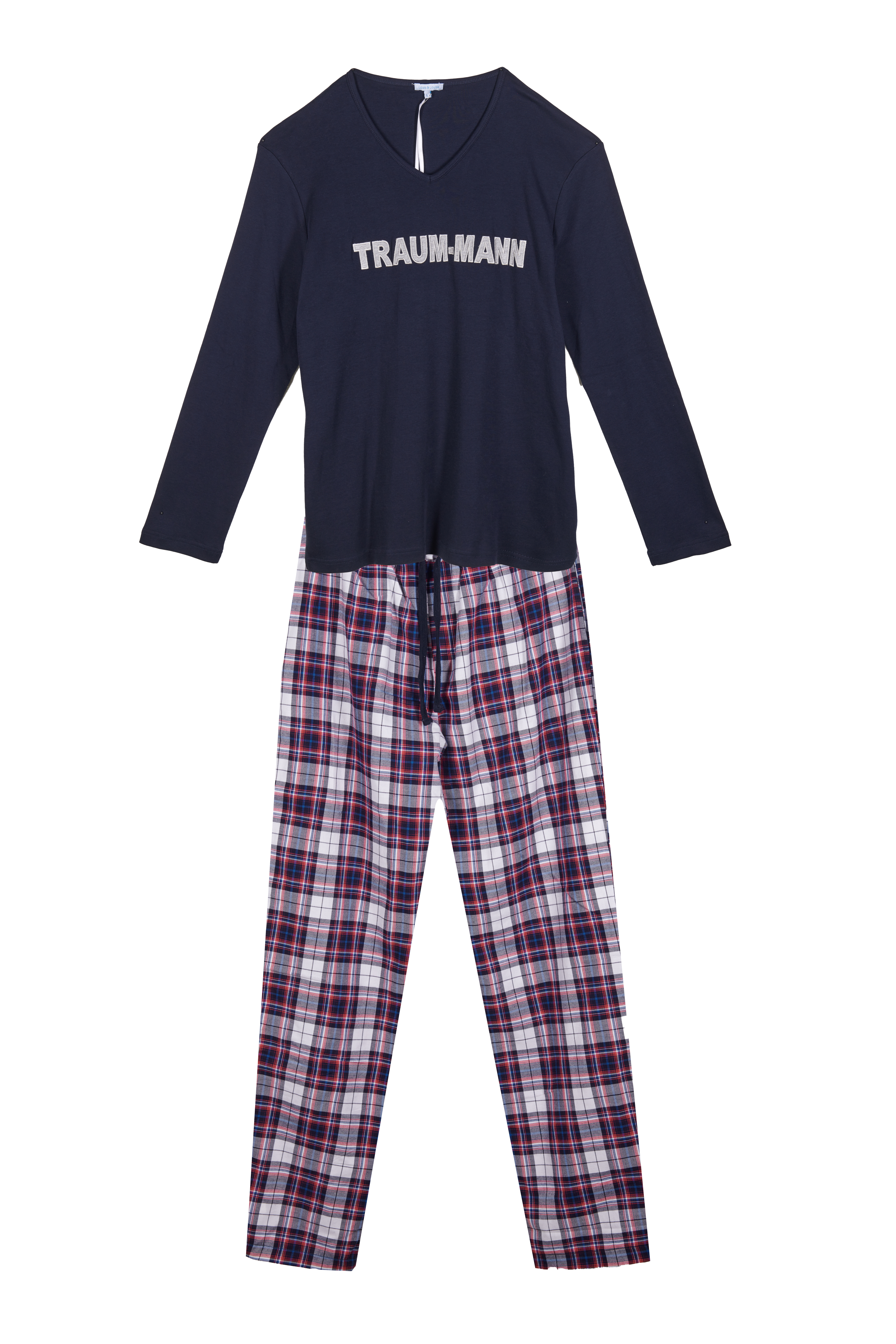 Pyjama Herren "Traummann", dunkelblau / flanell
