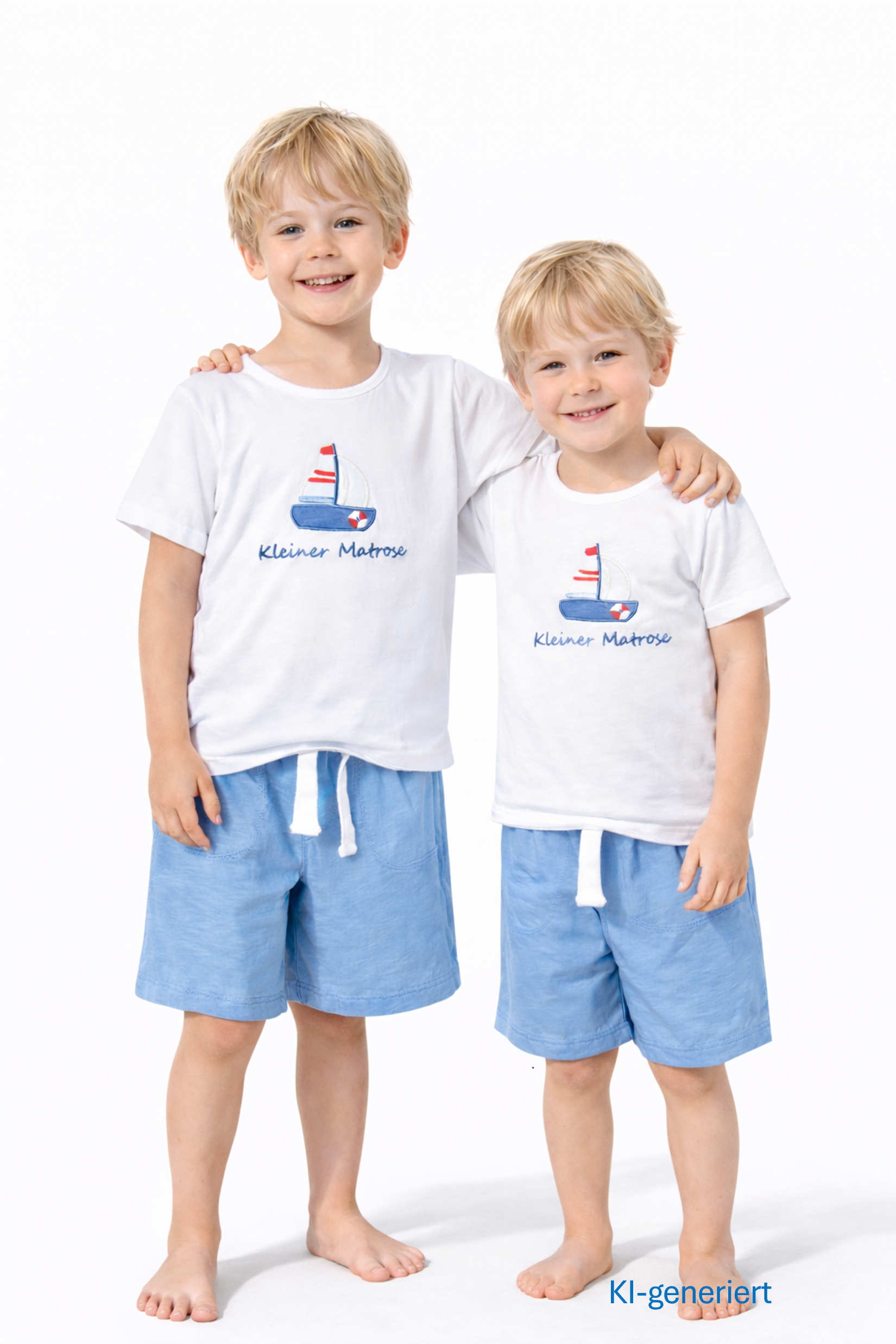 Short Set Jungs "Kleiner Matrose"  weiß / blau
