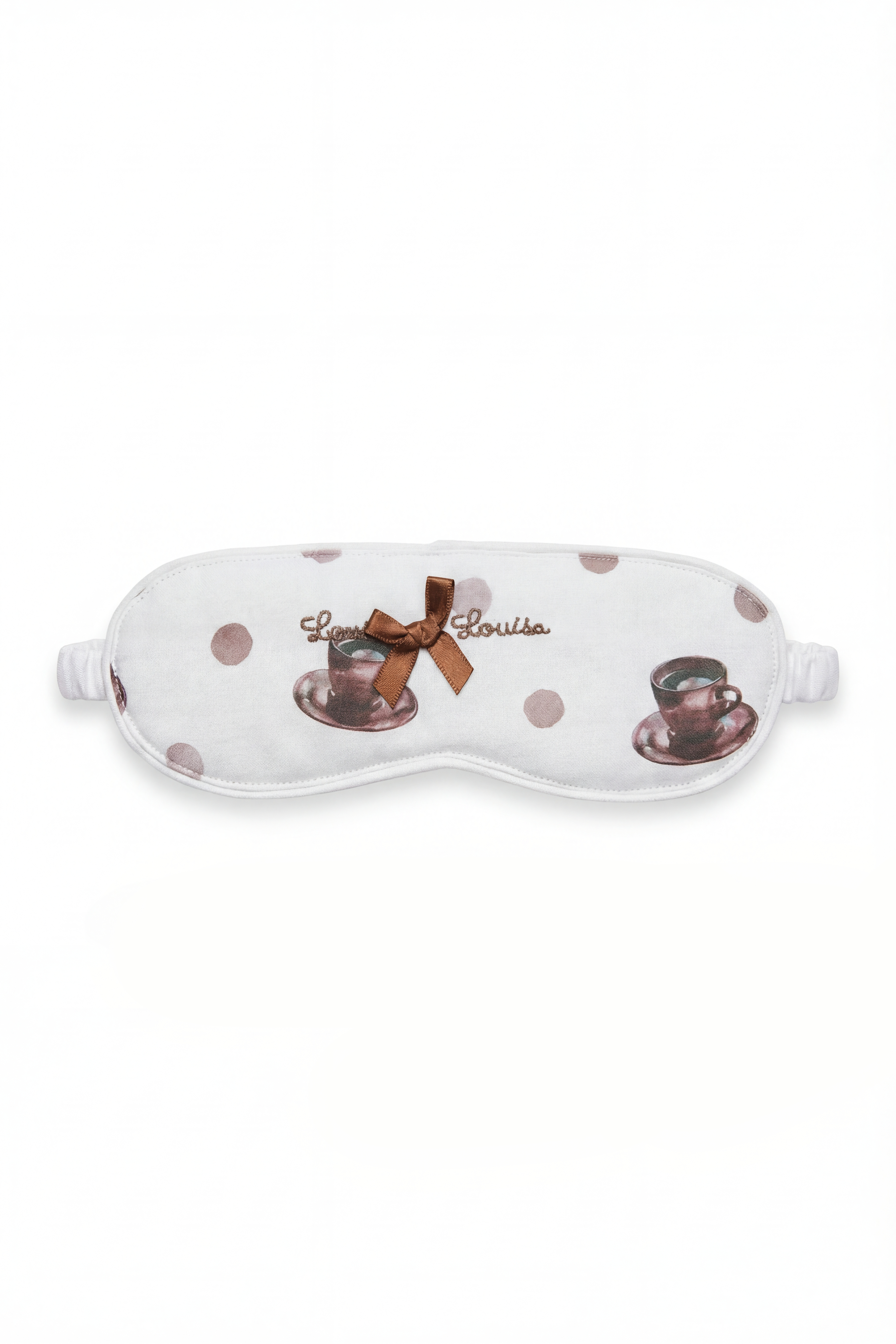 Schlafbrille "Meine Auszeit"  weiß braun allover