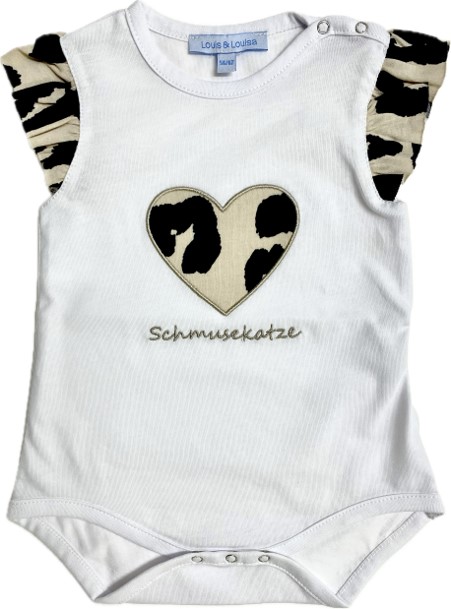 Body Baby "Schmusekatze" mit Herz, weiß