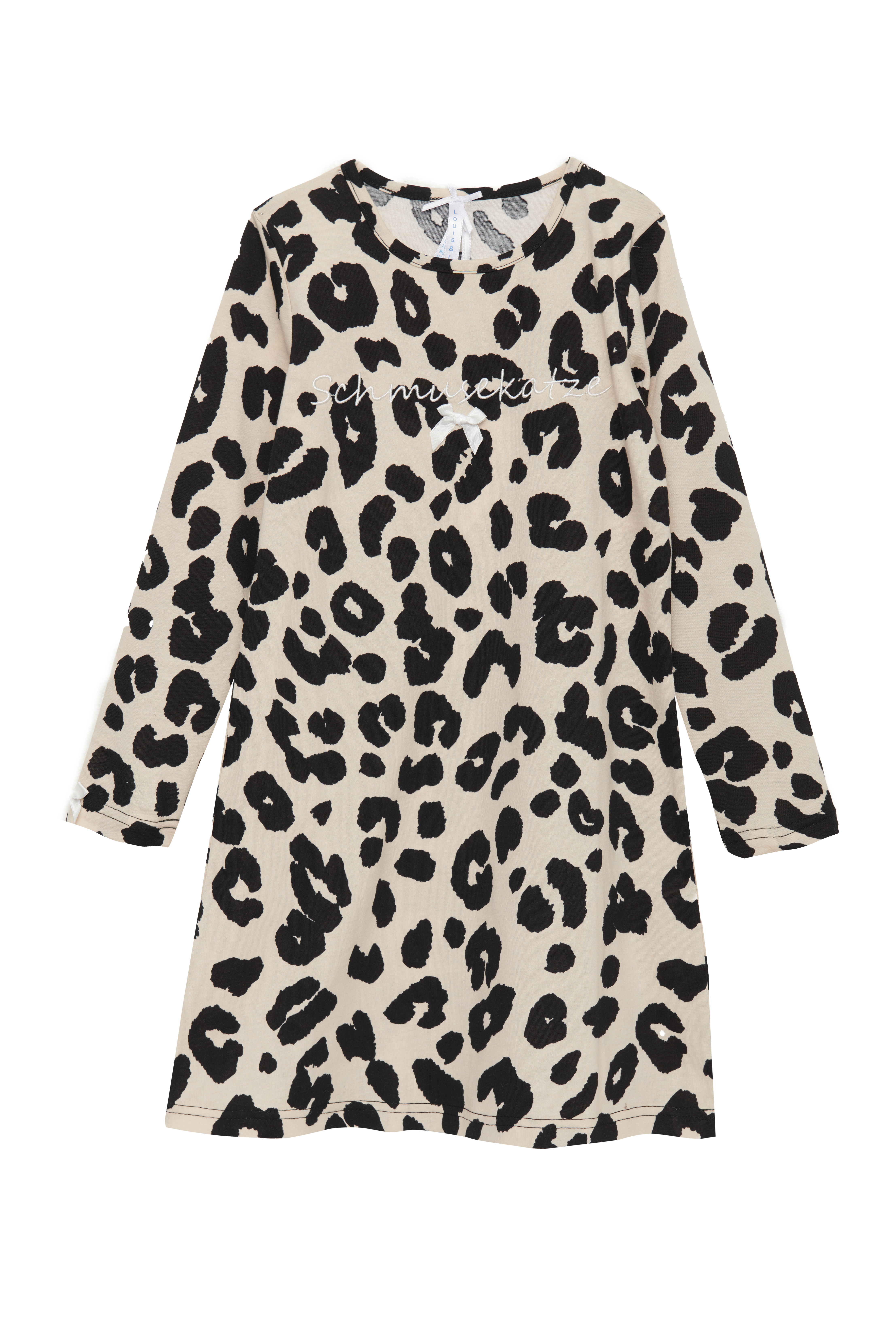 230307_LL7947 Nachthemd Kinder Basic "Schmusekatze", Leo allover