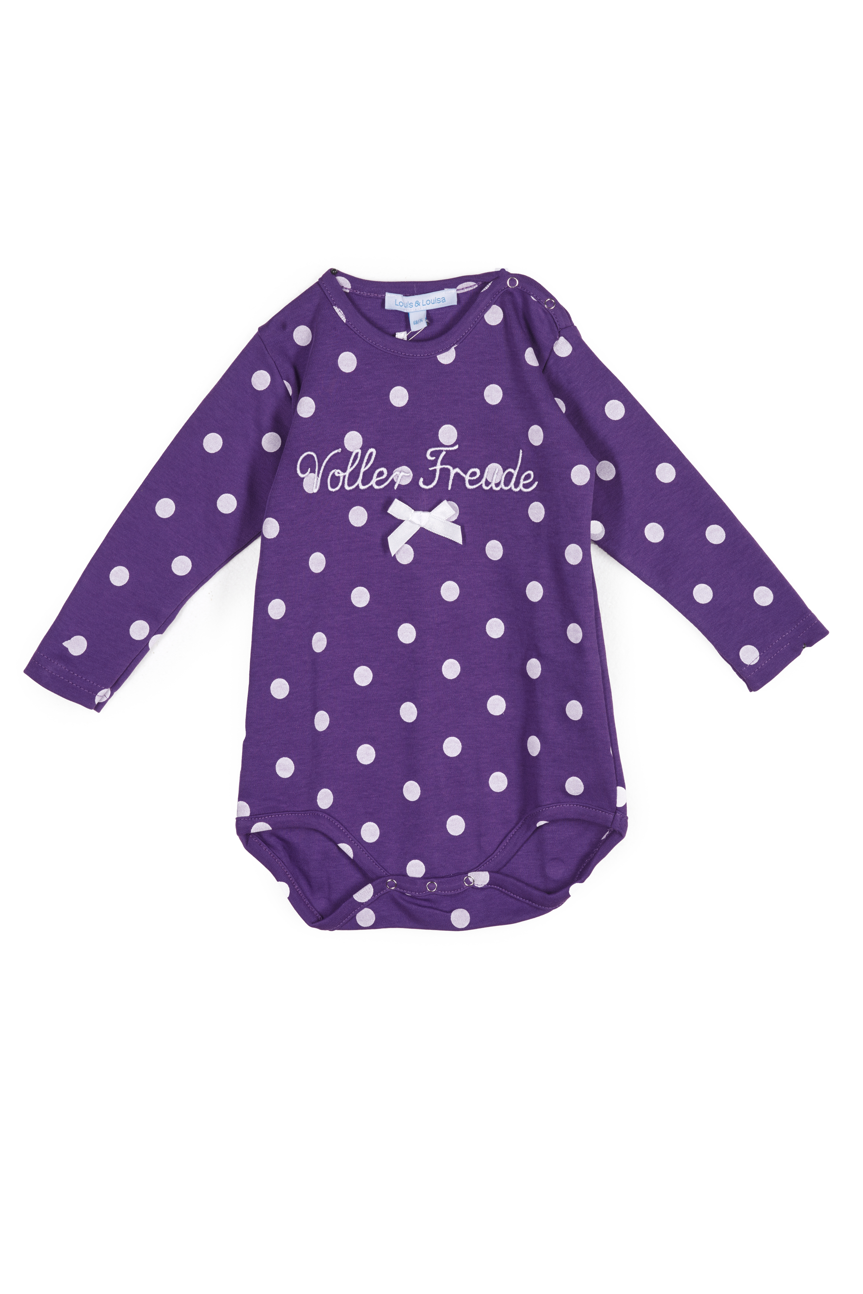 Body Baby langarm "Voller Freude", lila allover