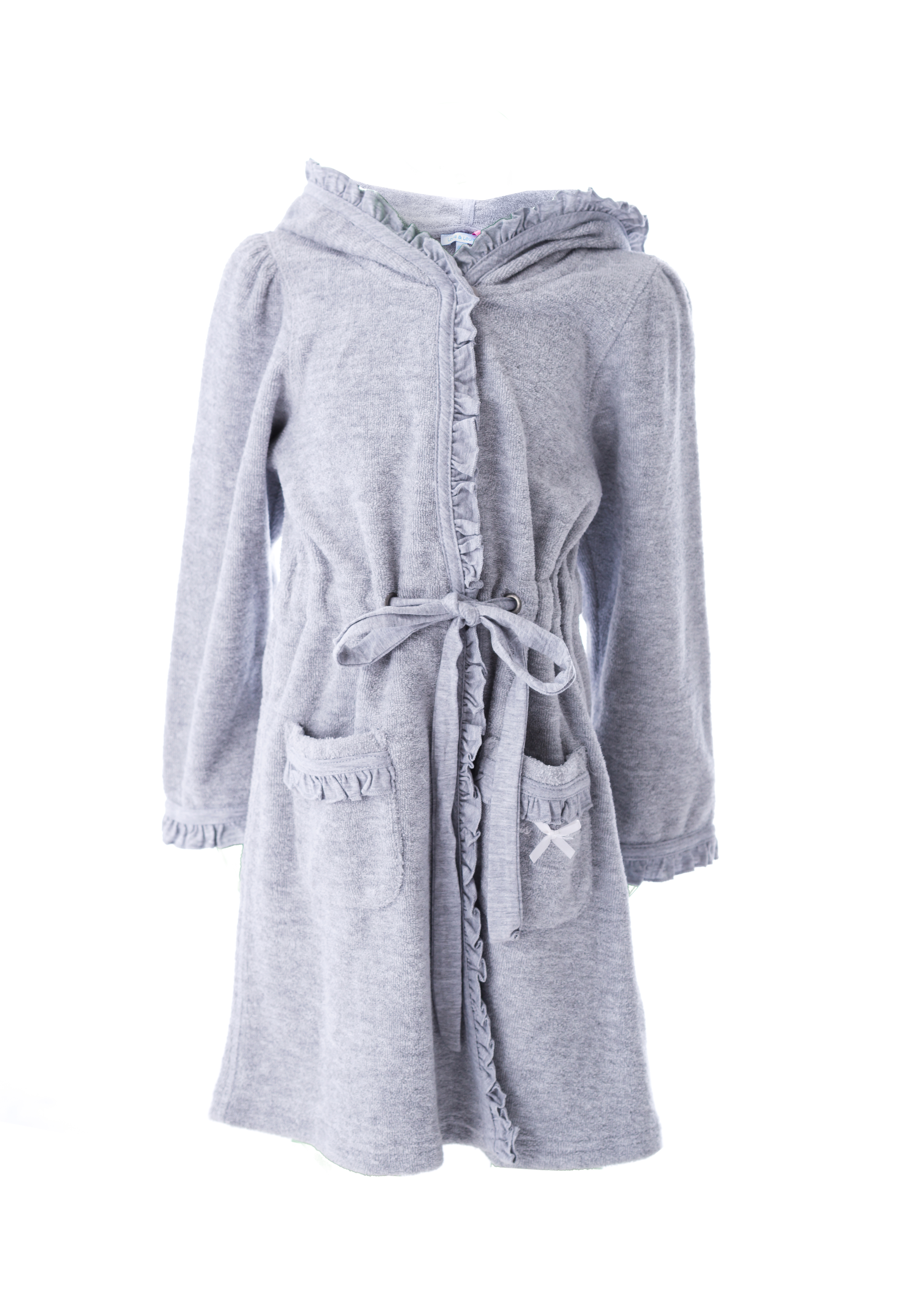 Bademantel Kinder, grau