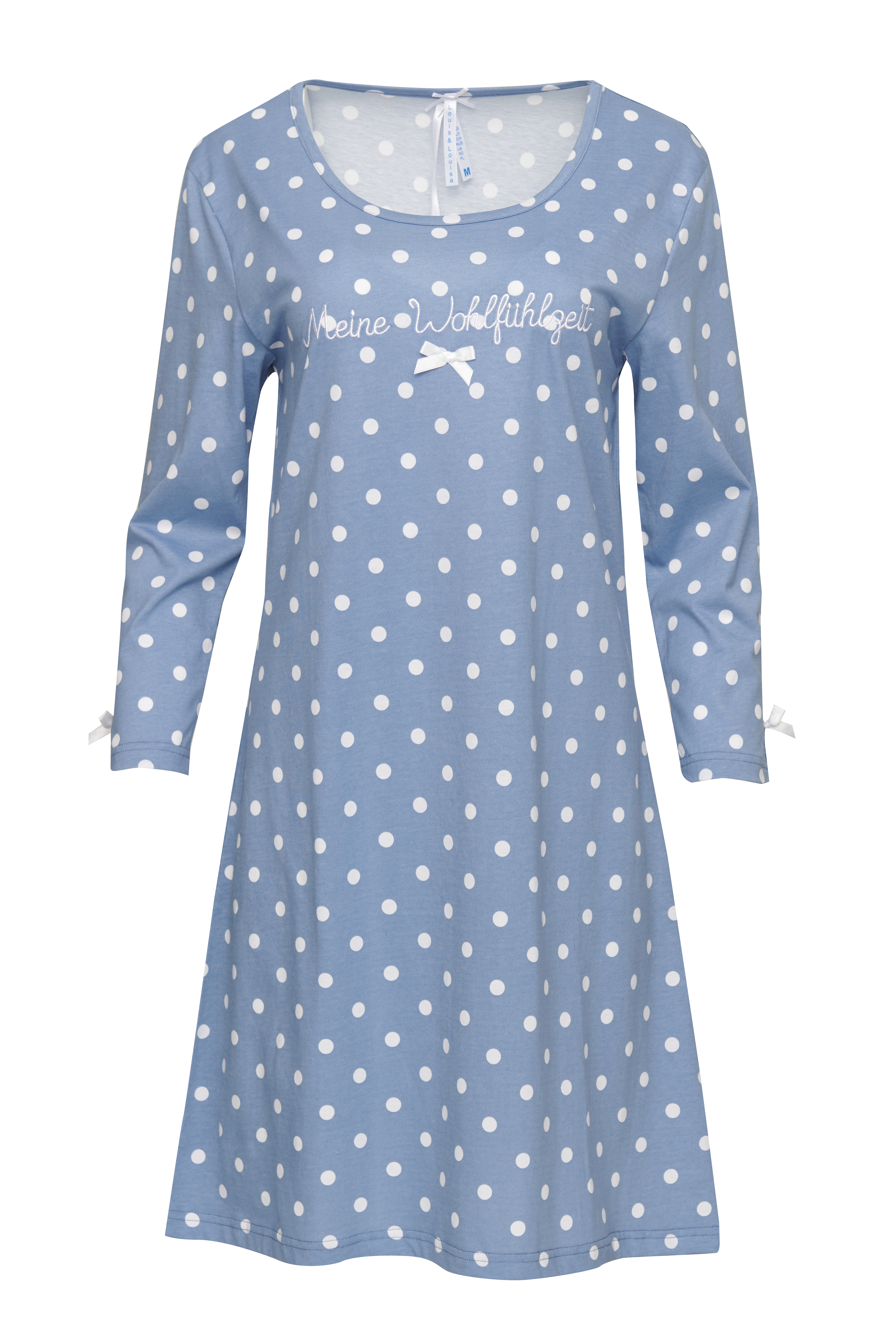 240306_Louis-Louisa7905 Nachthemd Damen Basic "Meine Wohlfühlzeit", blau allover