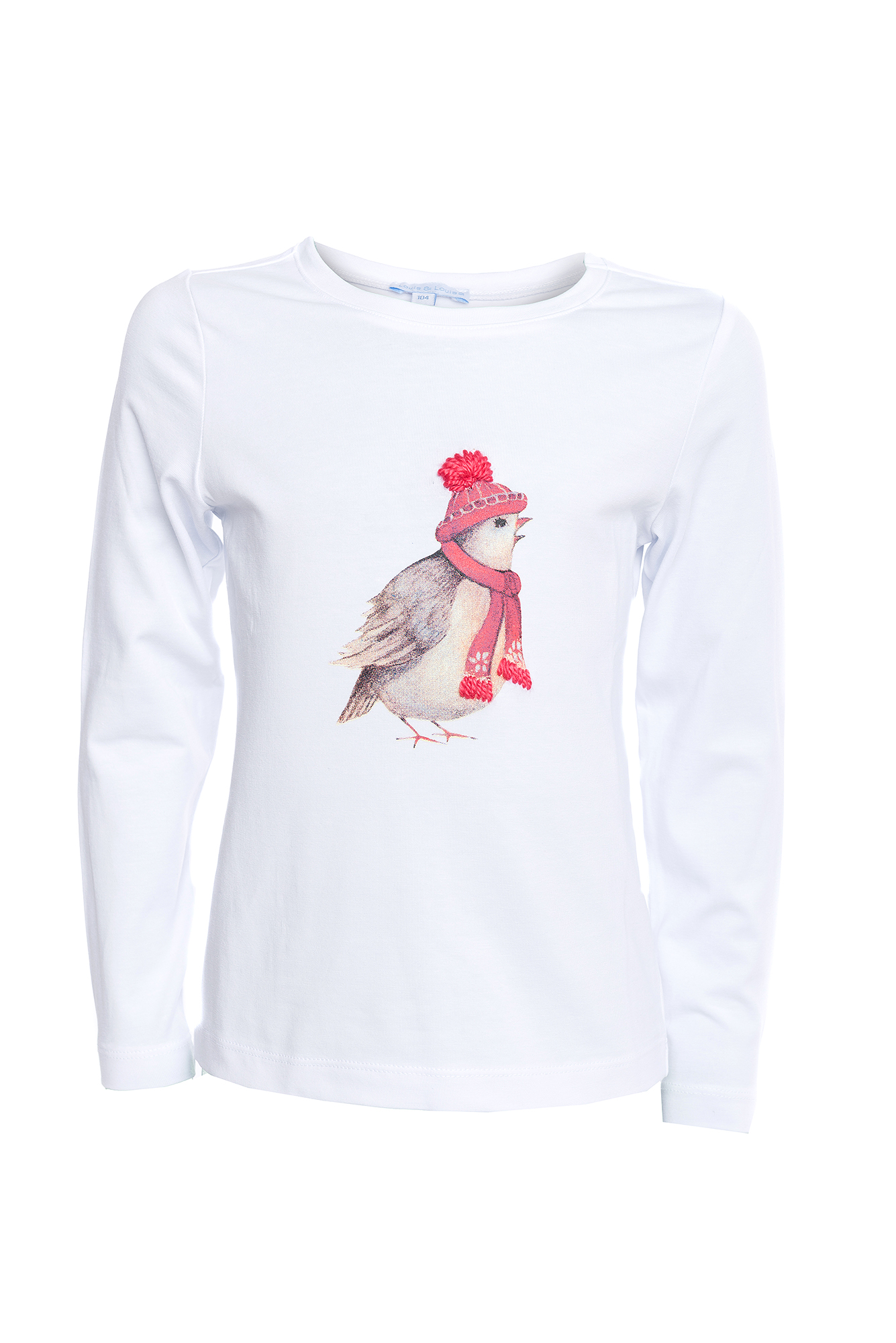 Shirt Kinder "Spatz", weiß / rot