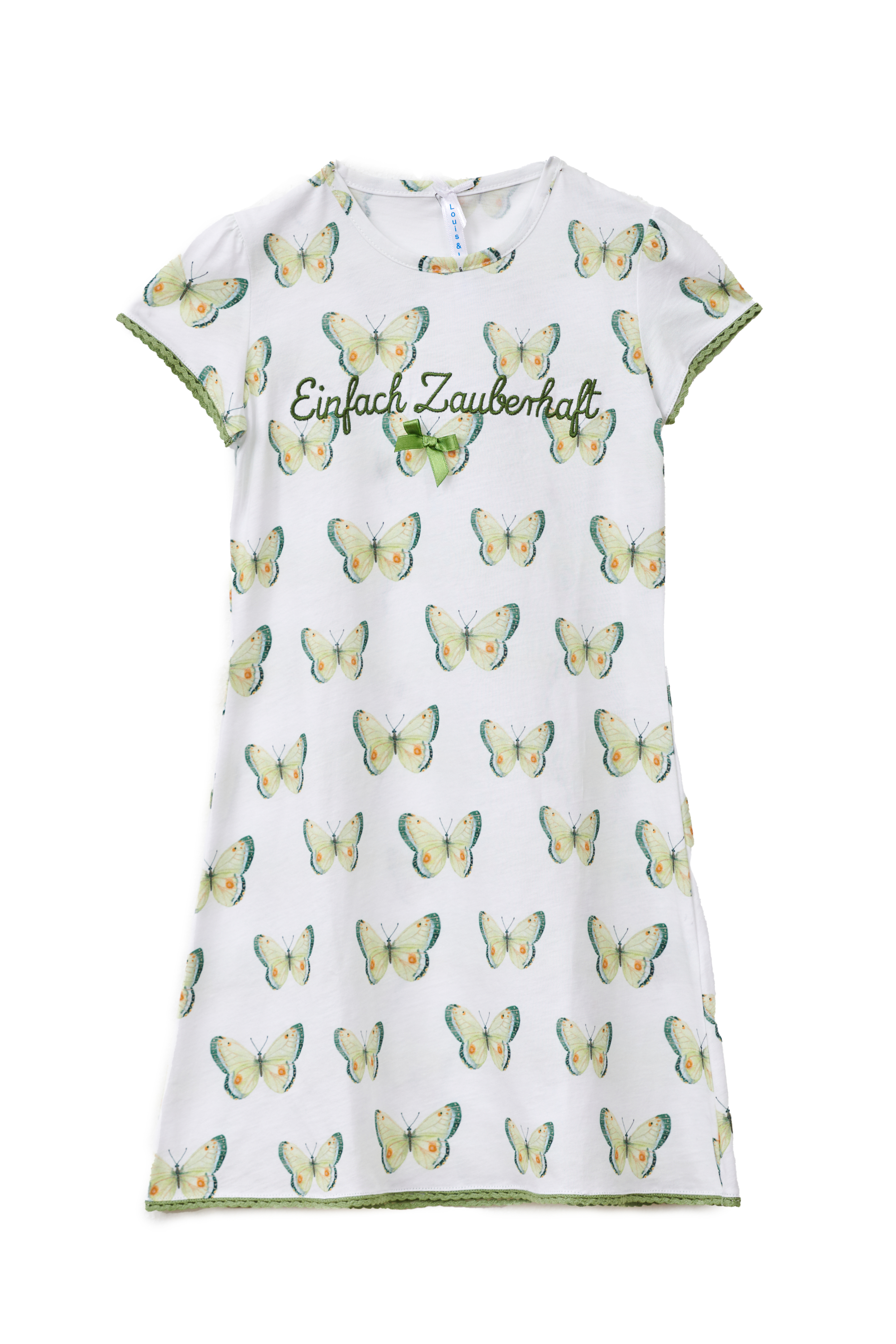 DSC_5755ea6L2qfmdokmm Nachthemd Kinder "Einfach Zauberhaft" Schmetterling, weiß allover