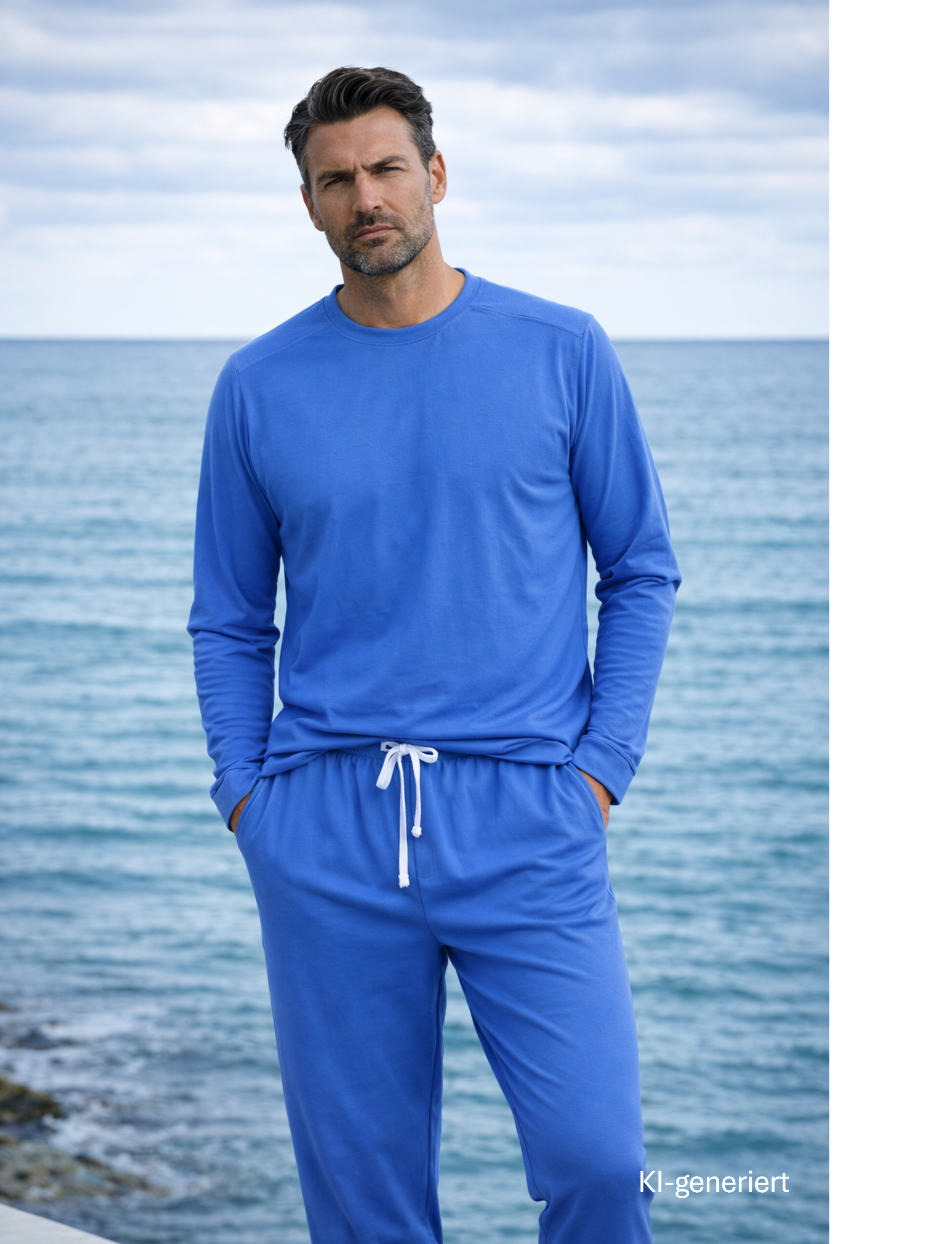 Pyjama Basic Herren, blau