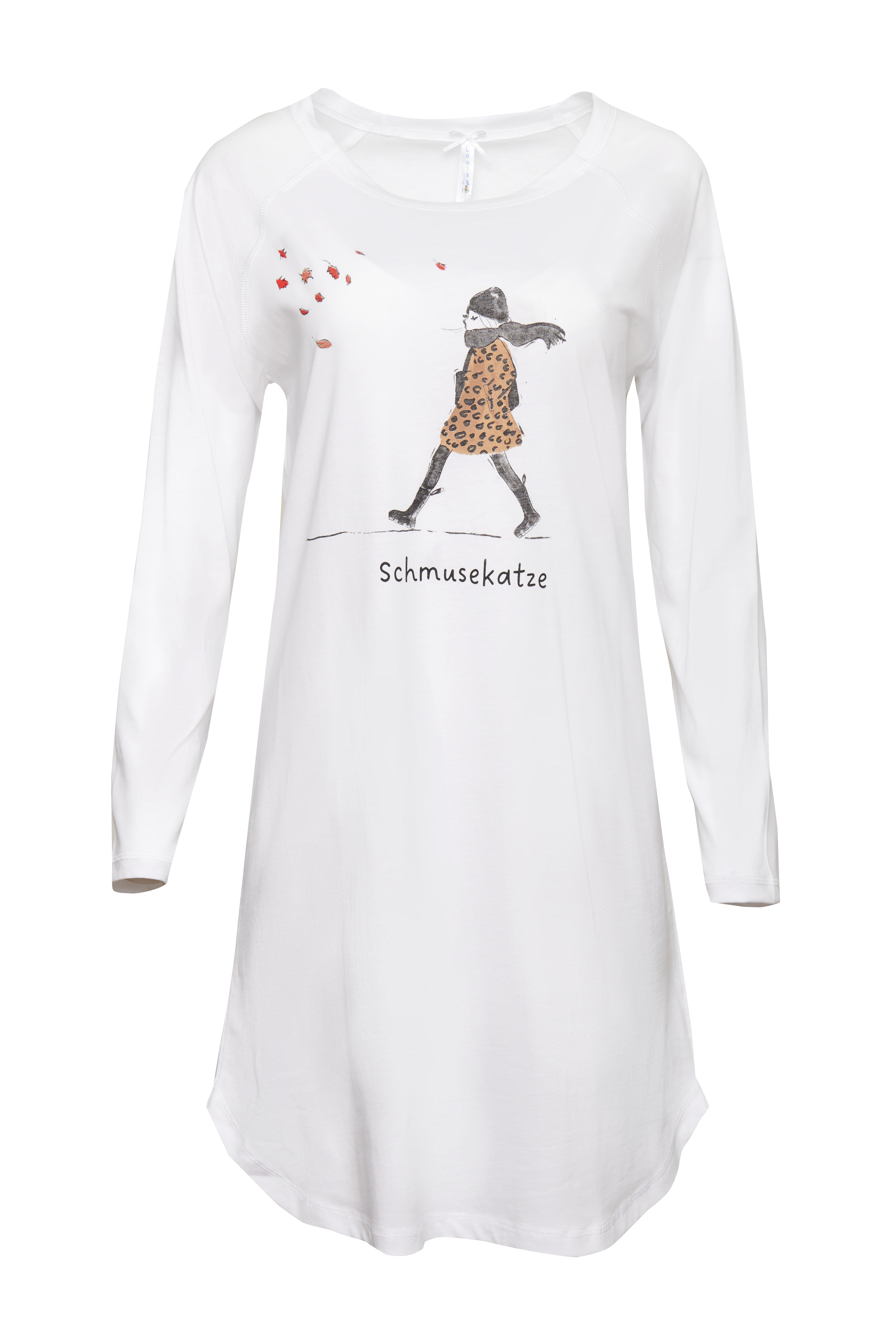 Nachthemd Damen Oversize "Leo-Mädchen", weiß
