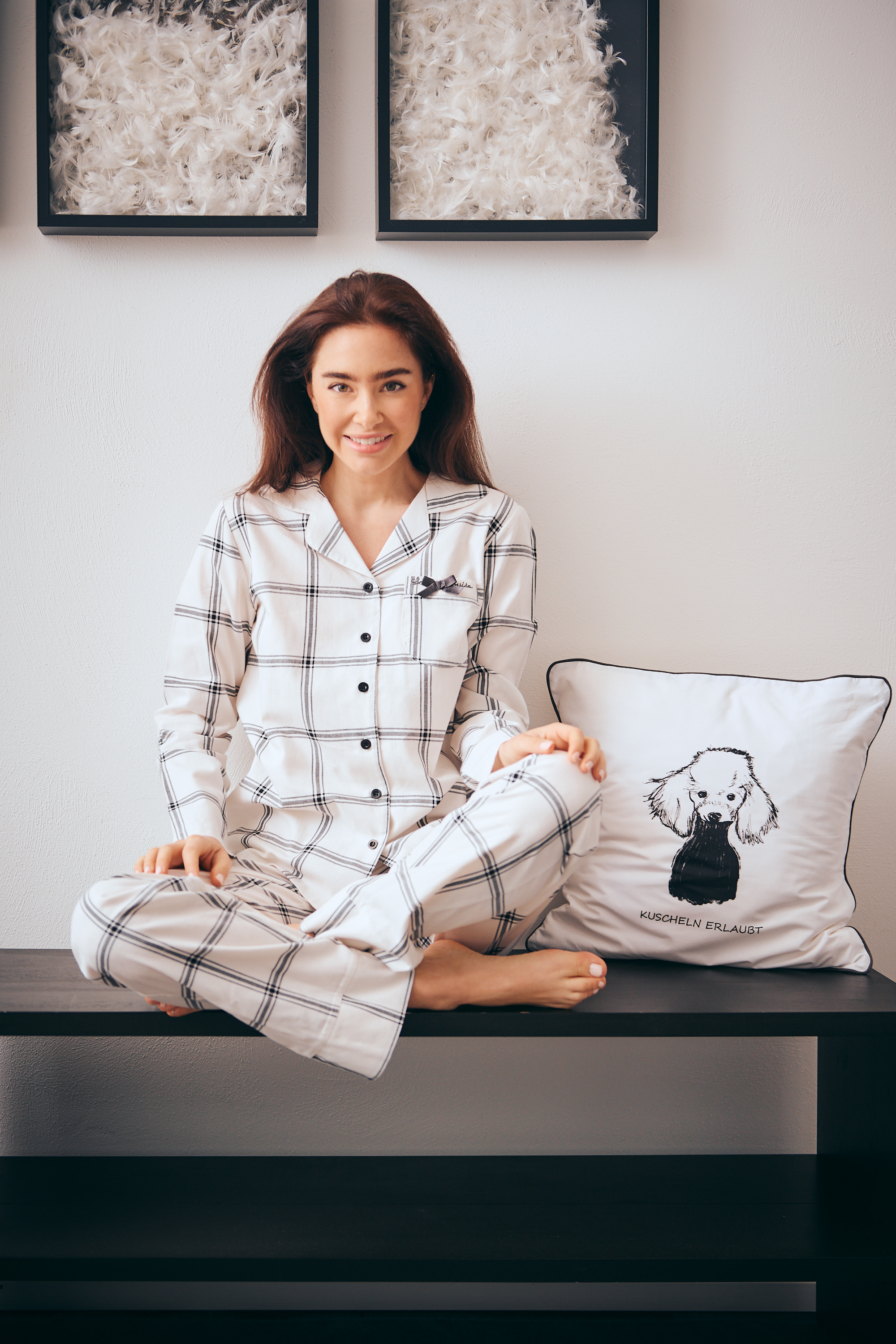Pyjama Knopfleiste Damen "Wohlfühl-Momente", Flanell