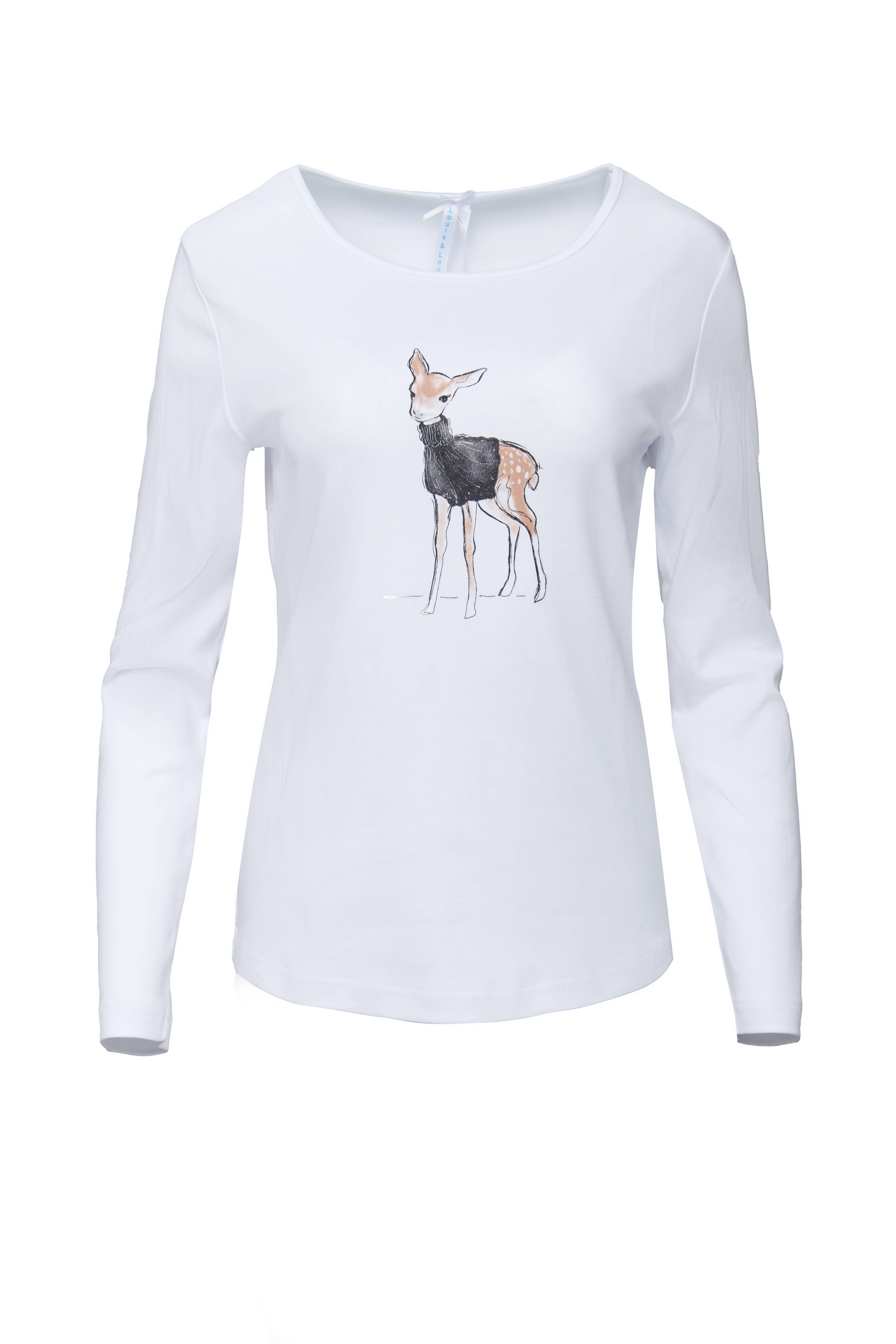 240702_LL10609-Kopie Shirt Damen "Bambi",  weiß