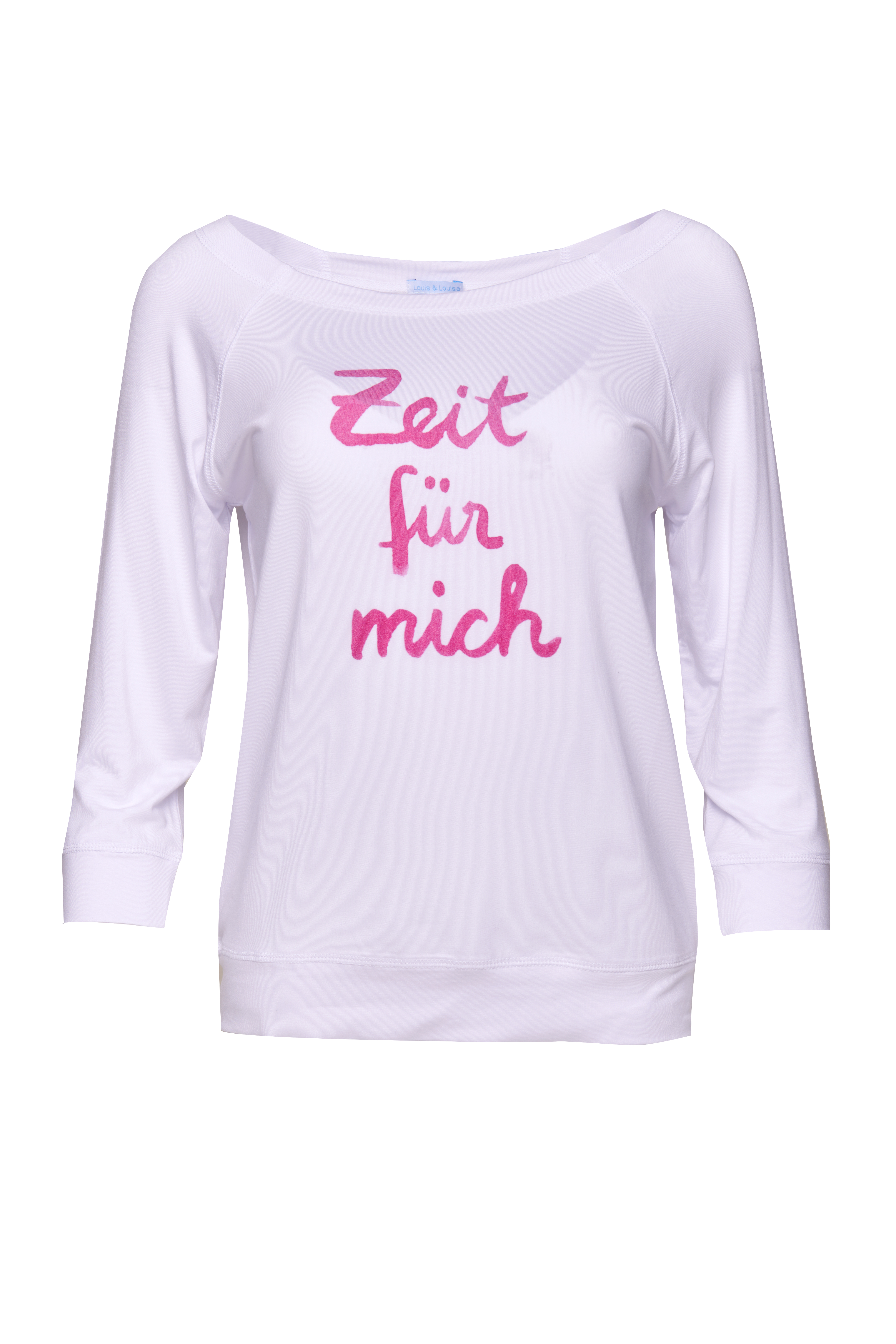 YOGA Sweaty Spruch "Zeit für mich", weiß mit fuchsia